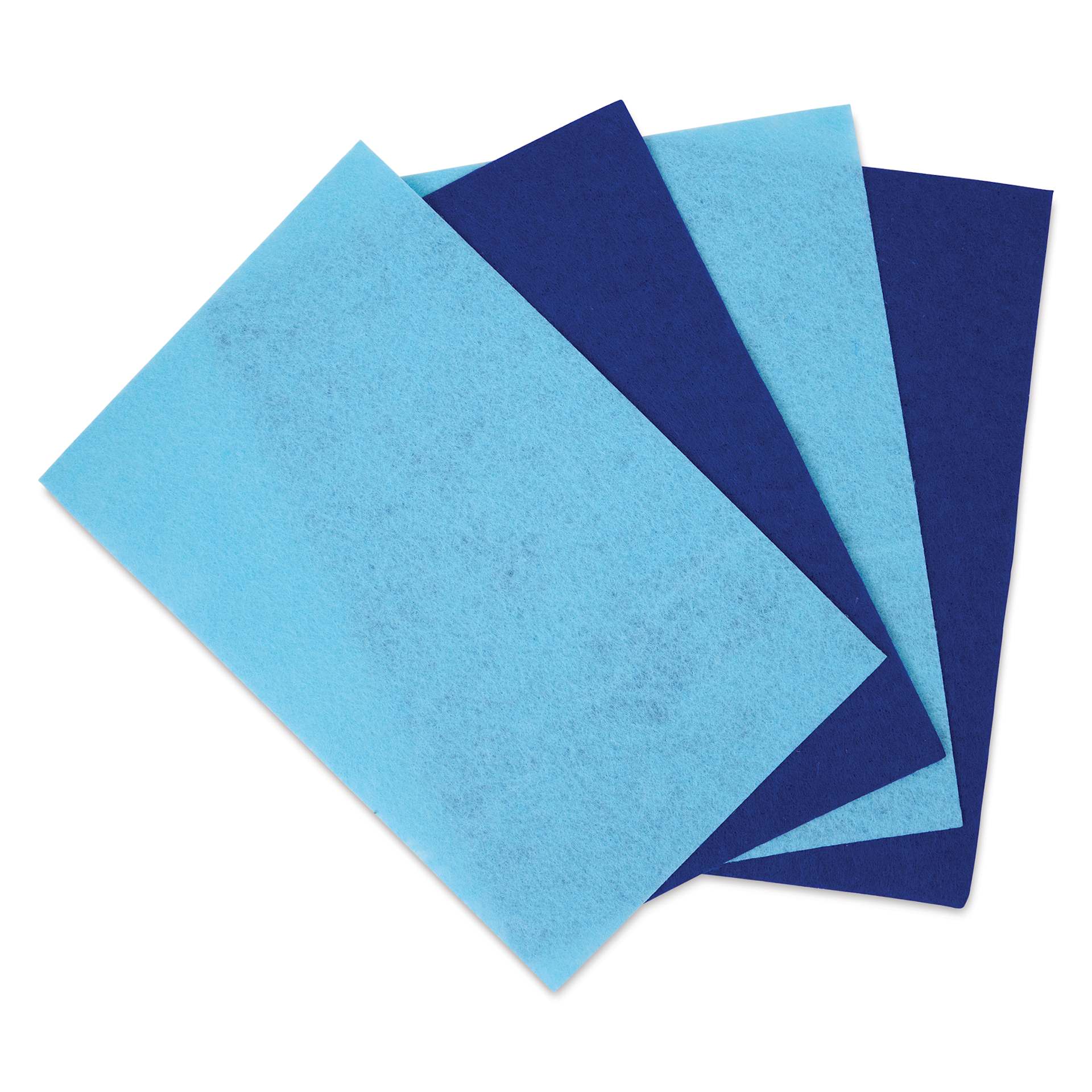 John Bead GoodFelt Beading Foundation - Blue and Light Blue, 4 Sheets, 5" x 8" out of packaging