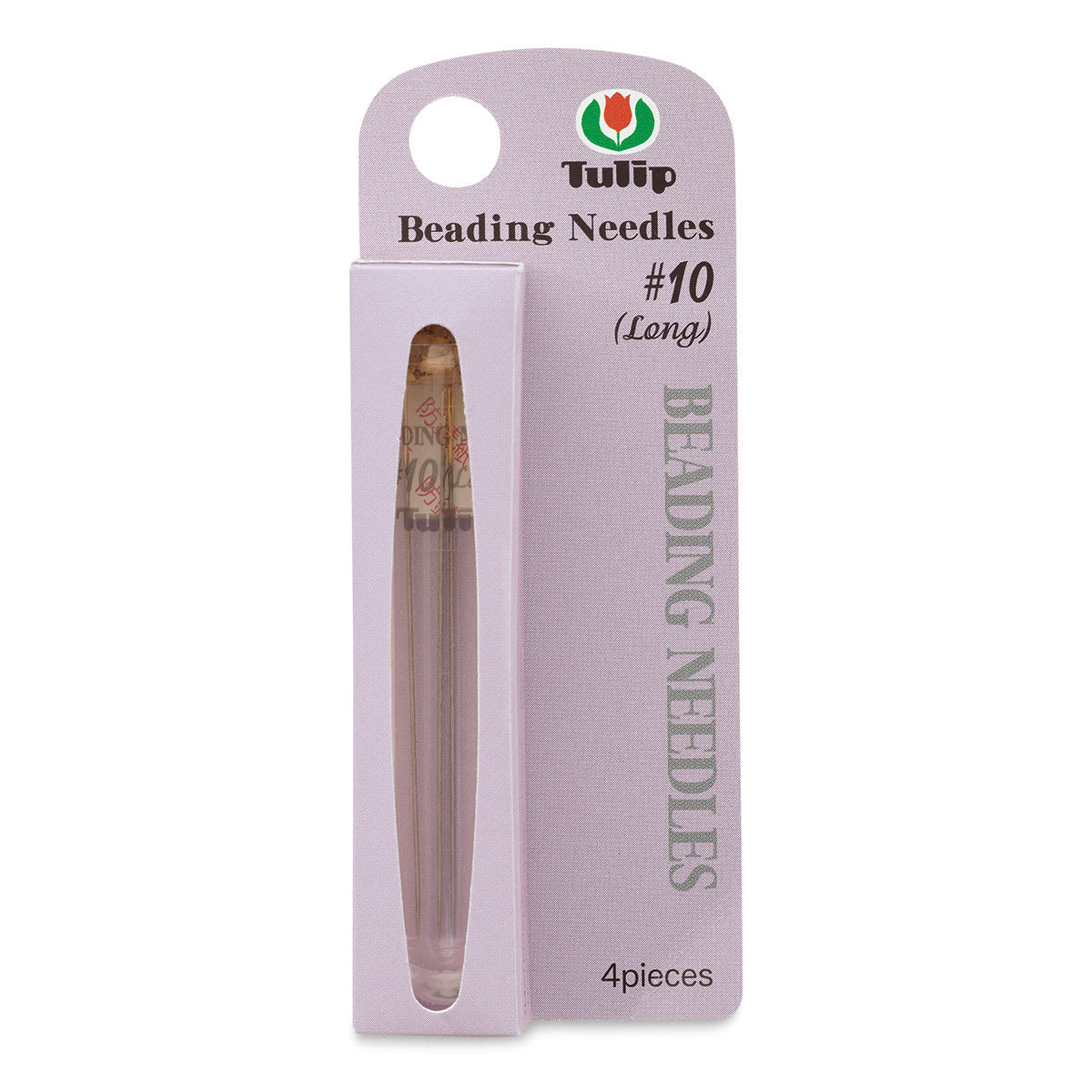 Tulip Needle Company Beading Needles - Size 10, Long, Pkg of 4, front of the packaging