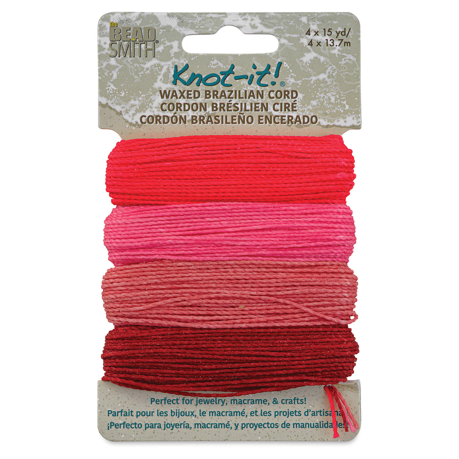 Beadsmith Knot-It Waxed Brazilian Cord - Floral Vibes, front of the packaging
