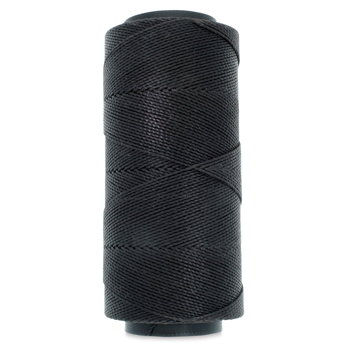 Beadsmith Knot-It Waxed Brazilian Cord - Black, spool of cord in upright position