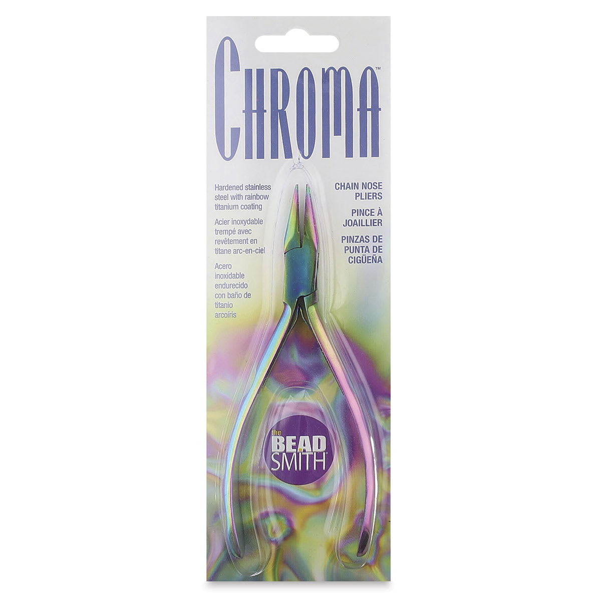 Beadsmith Chroma Chain Nose Pliers, shown in package