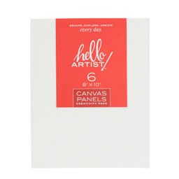 Hello, Artist! Canvas Panel, Pkg of 6, 8" x 10"
