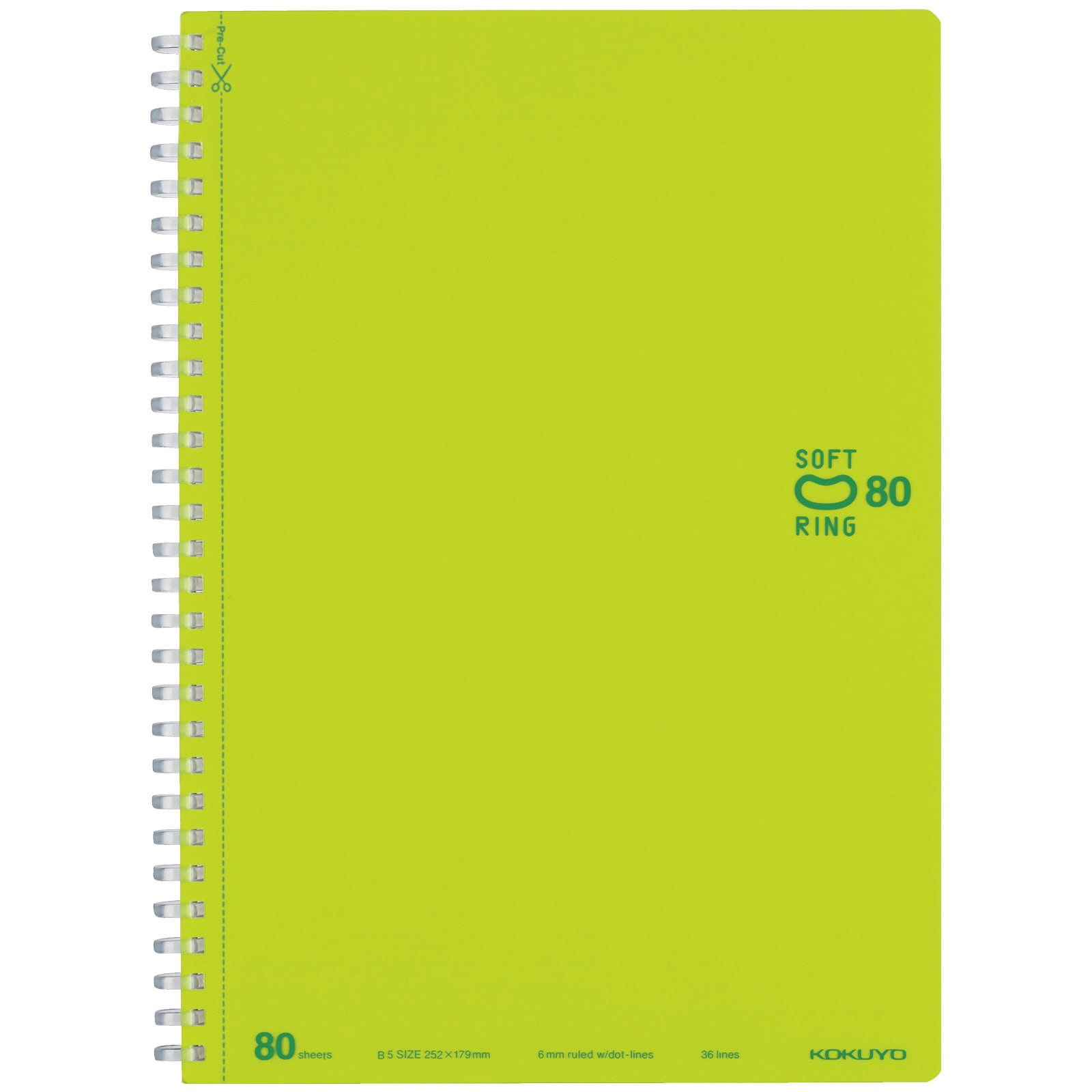 KOKUYO B5 Notebook, 80 Sheets, Light Green, Ruled