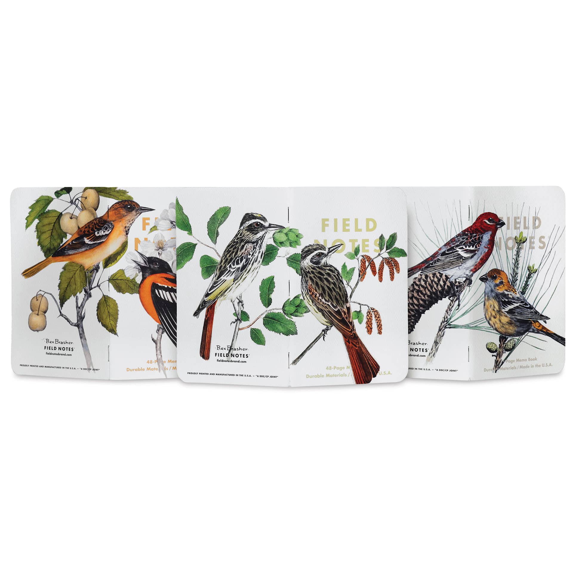 Field Notes Birds and Trees of North America Notebooks - Ruled, 3-1/2" x 5-1/2", 48 Pages, Pkg of 3, open