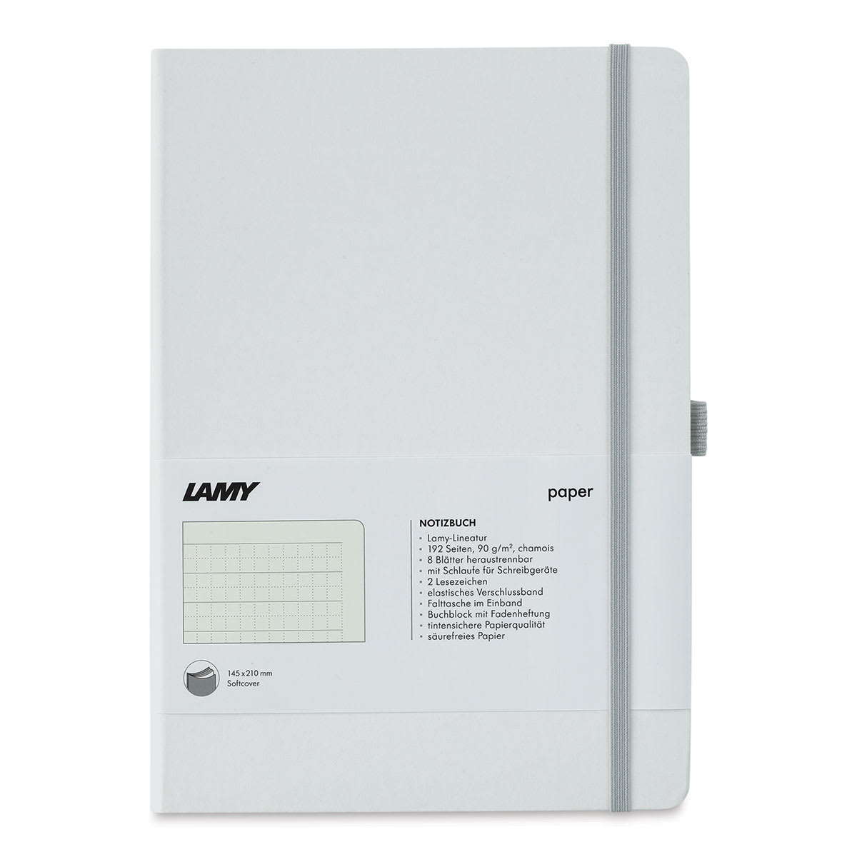 Lamy Softcover Notebook - White, Dot-Grid-Rule, 8-1/4" x 5-3/4" (front cover)
