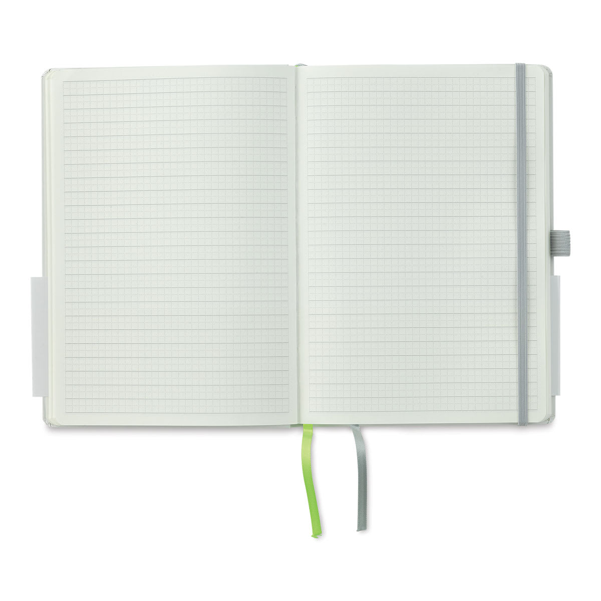 Lamy Softcover Notebook - White, Dot-Grid-Rule, 8-1/4" x 5-3/4" (open to show paper)