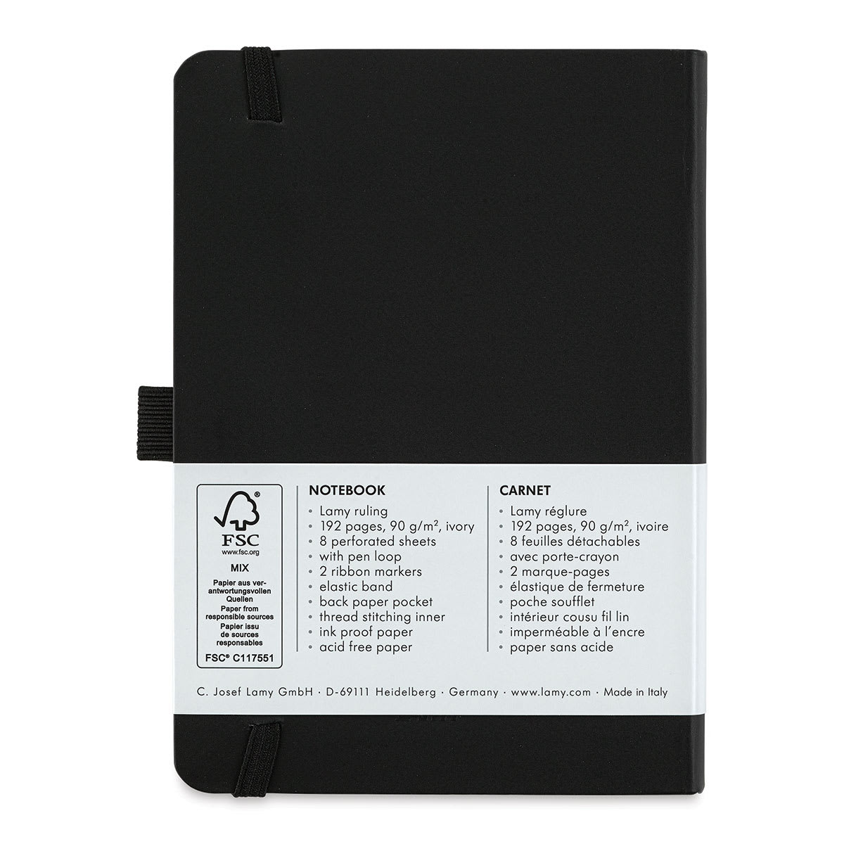 Lamy Softcover Notebook - Black, Dot-Grid-Rule, 5-3/4" x 4-1/8" (back cover)
