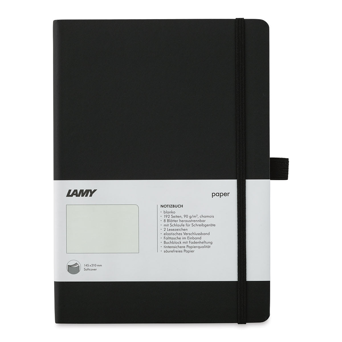 Lamy Softcover Notebook - Black, Blank, 8-1/4" x 5-3/4" (front cover) Lamy Softcover Notebook - Black, Blank, 8-1/4" x 5-3/4" (front cover)