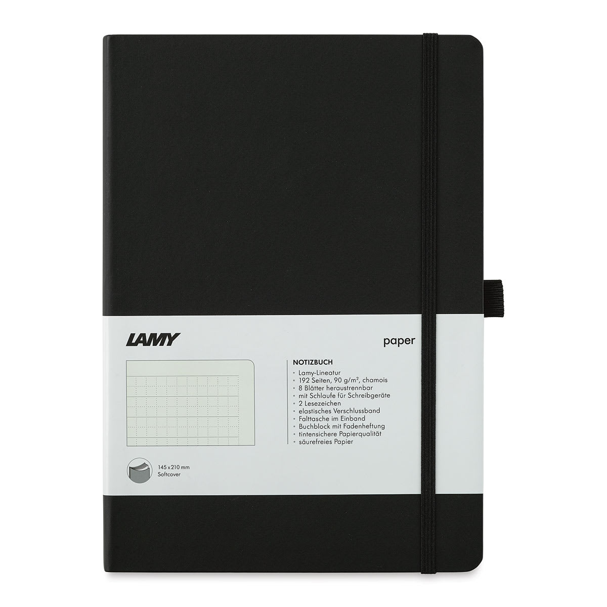 Lamy Softcover Notebook - Charcoal, Dot-Grid-Rule, 8-1/4" x 5-3/4" (front cover)
