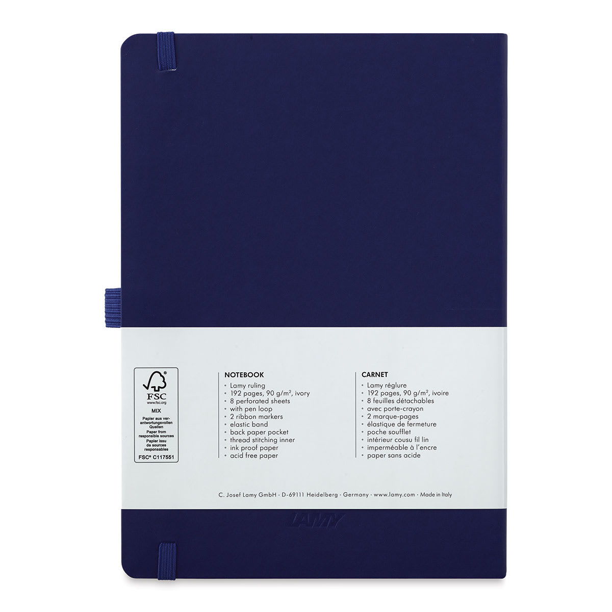 Lamy Softcover Notebook - Blue, Dot-Grid-Rule, 8-1/4" x 5-3/4" (back cover)