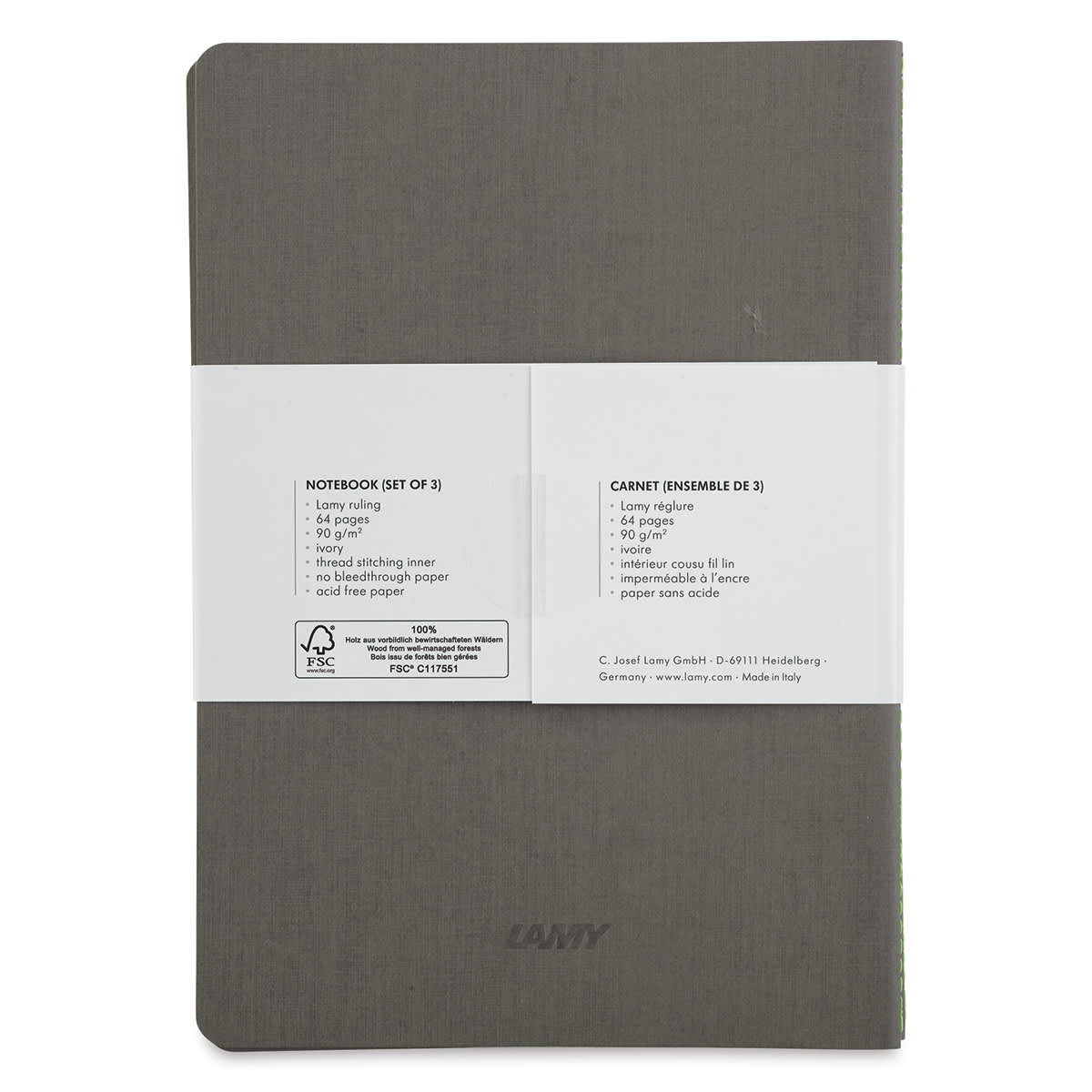 Lamy Booklets - Grey, 21 cm x 14.5 cm, Pkg of 3 (back of books)