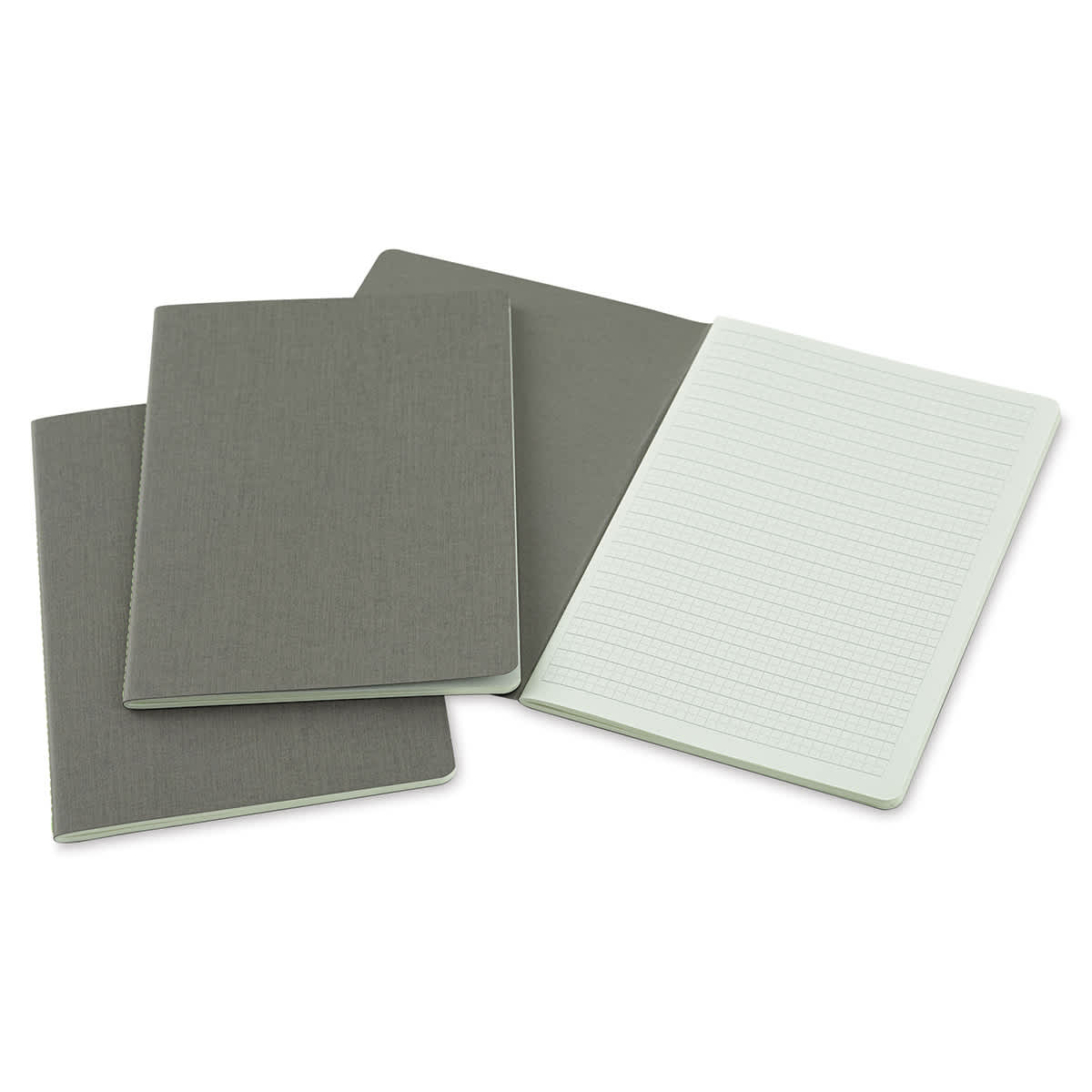 Lamy Booklets - Grey, 21 cm x 14.5 cm, Pkg of 3 (one book open to show paper)