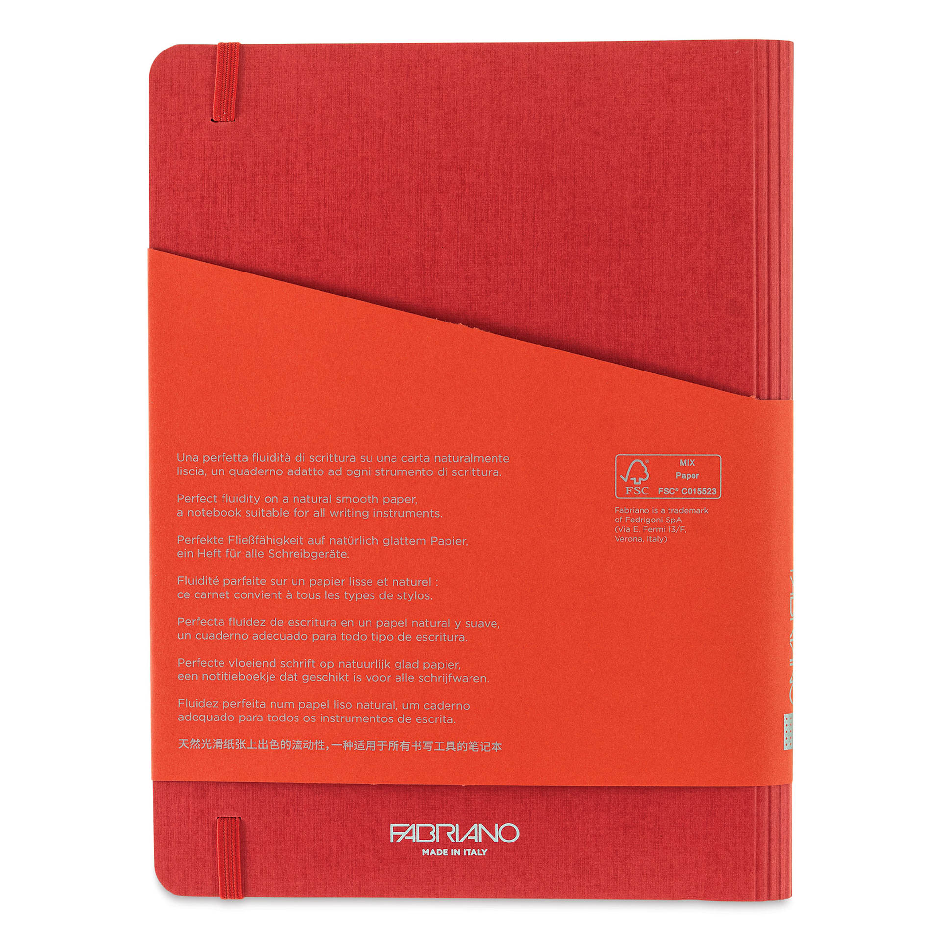Fabriano Ecoqua Plus Hidden Spiral-Bound Notebook - Red, 8-1/4" x 5-4/5", Dot Grid, back cover
