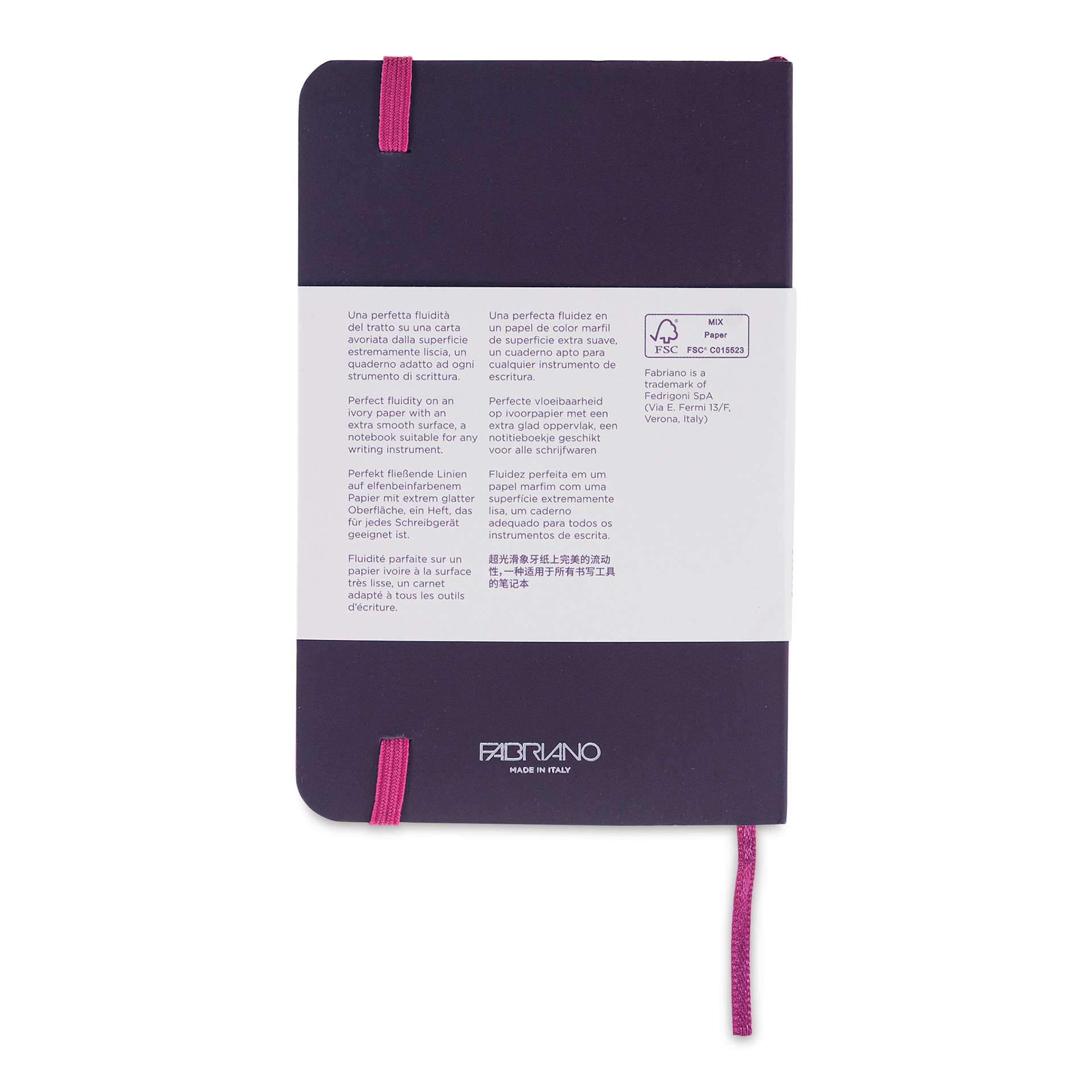 Fabriano Ispira Soft-Cover Notebook - Purple, 3-1/2" x 5-1/2", Dot Grid, back cover