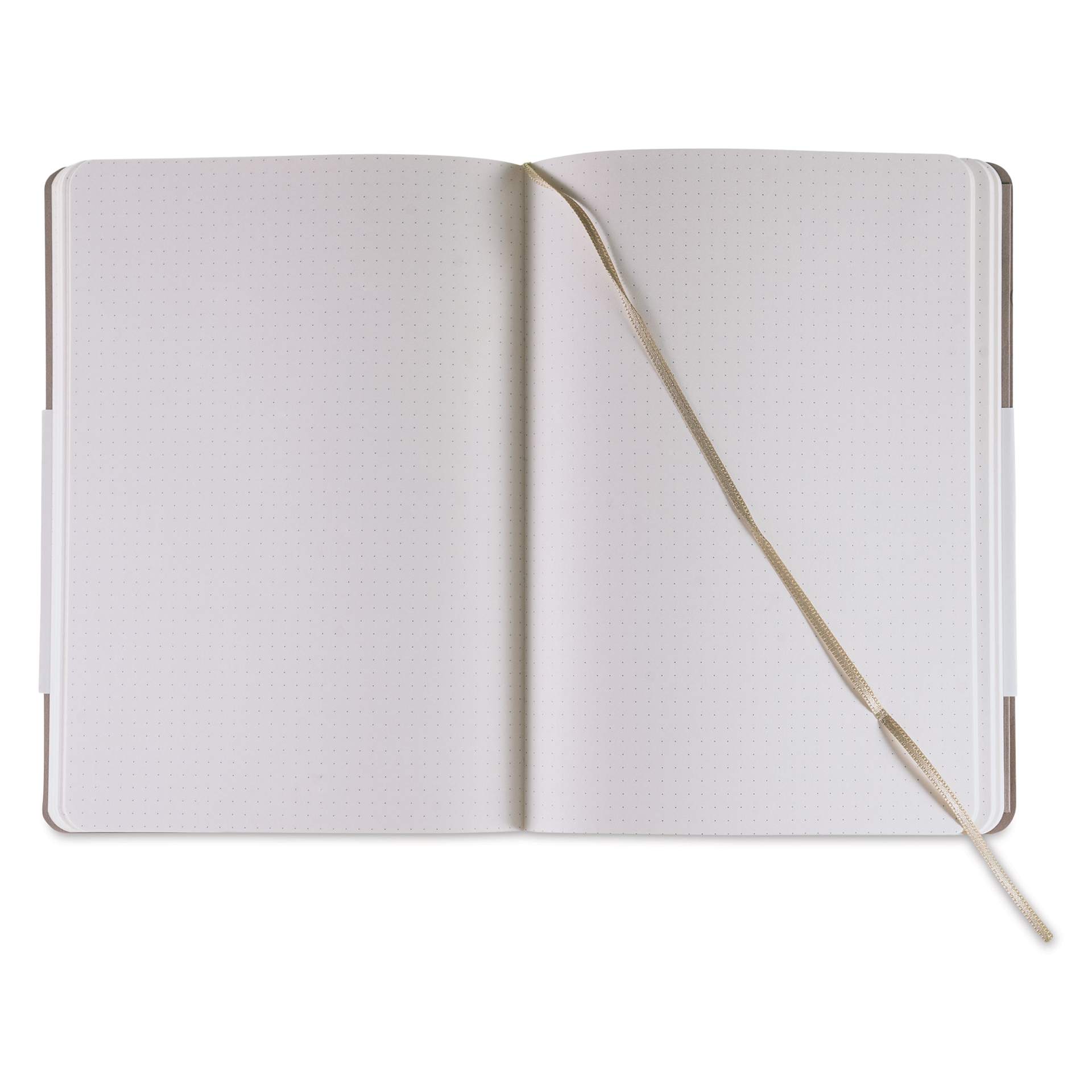Fabriano Ispira Soft-Cover Notebook - Brown, 5-4/5" x 8-1/4", Dot Grid, open