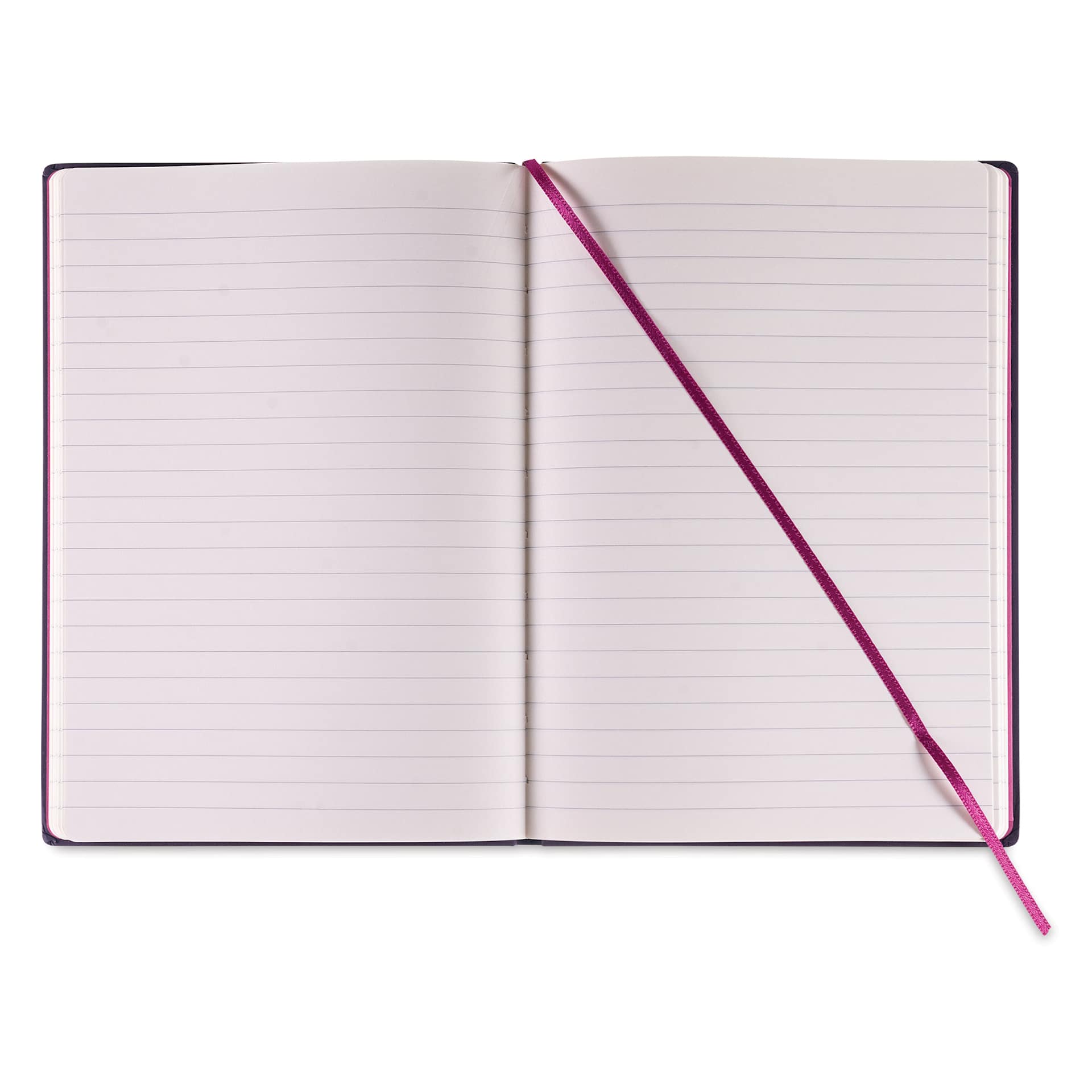 Fabriano Ispira Hard-Cover Notebook - Purple, 5-4/5" x 8-1/4", Lined, open
