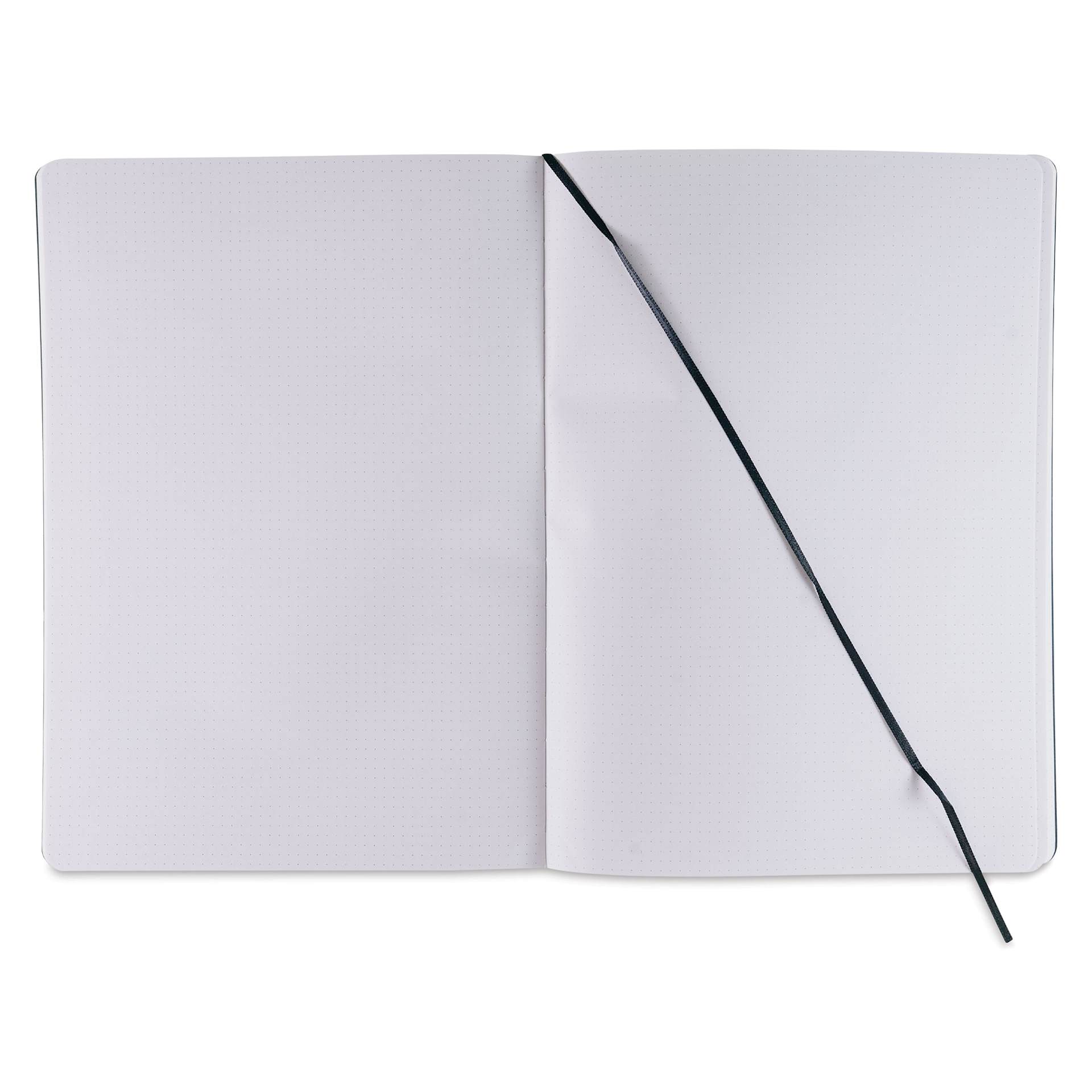 Fabriano EcoQua Plus Stitch-Bound Notebook - Black, 8-1/4" x 11-3/4", Dot Grid, open