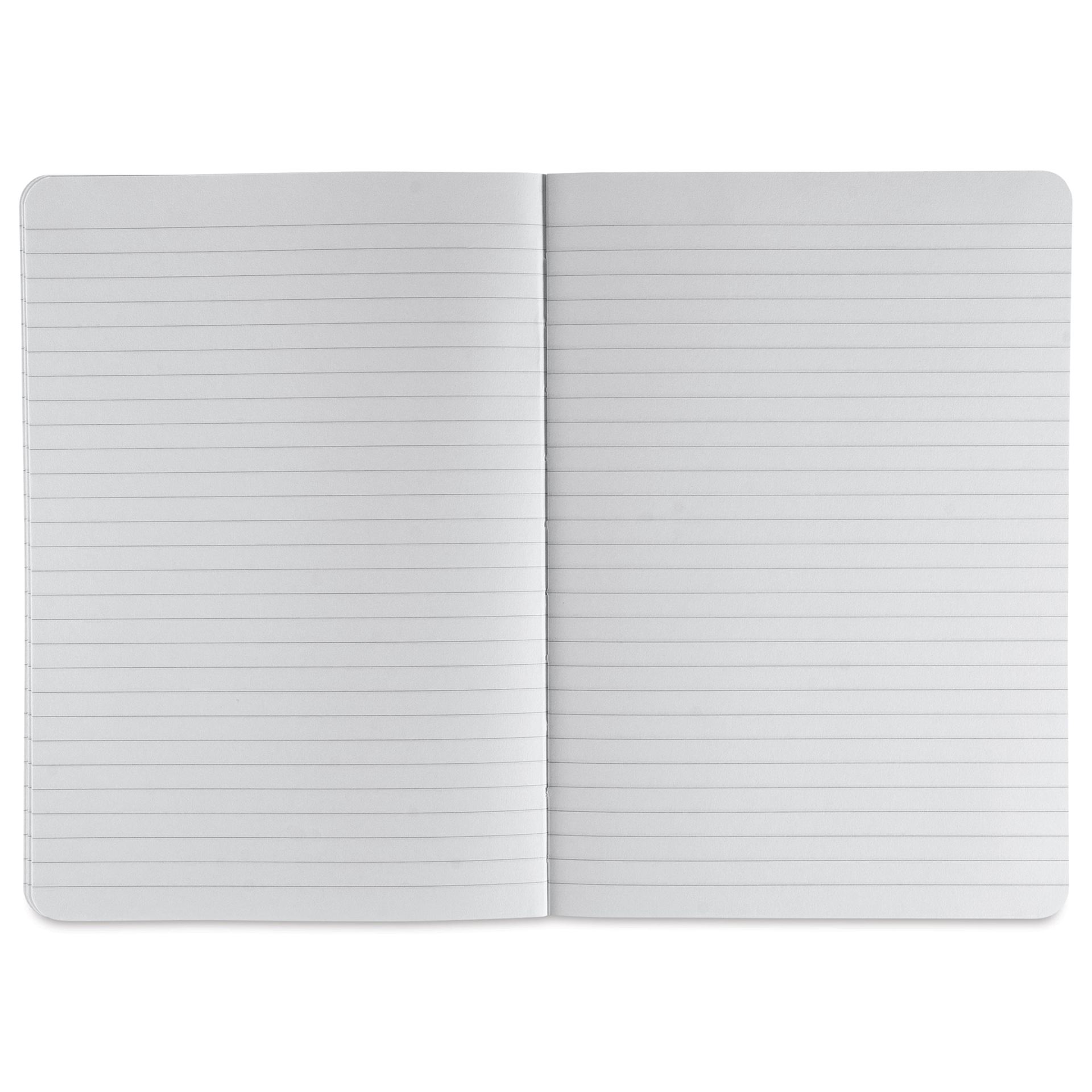 Fabriano Ecoqua Plus Fabric-Bound Notebook - Black, 5-4/5" x 8-1/4", Lined, open