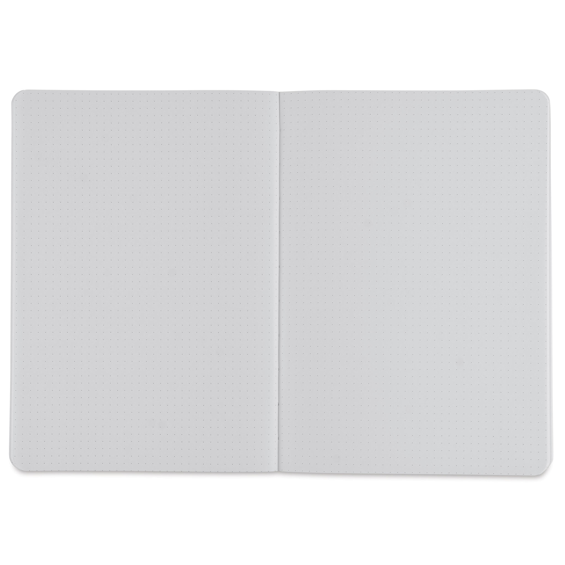 Fabriano Ecoqua Plus Fabric-Bound Notebook - Red, 5-4/5" x 8-1/4", Dot Grid, open
