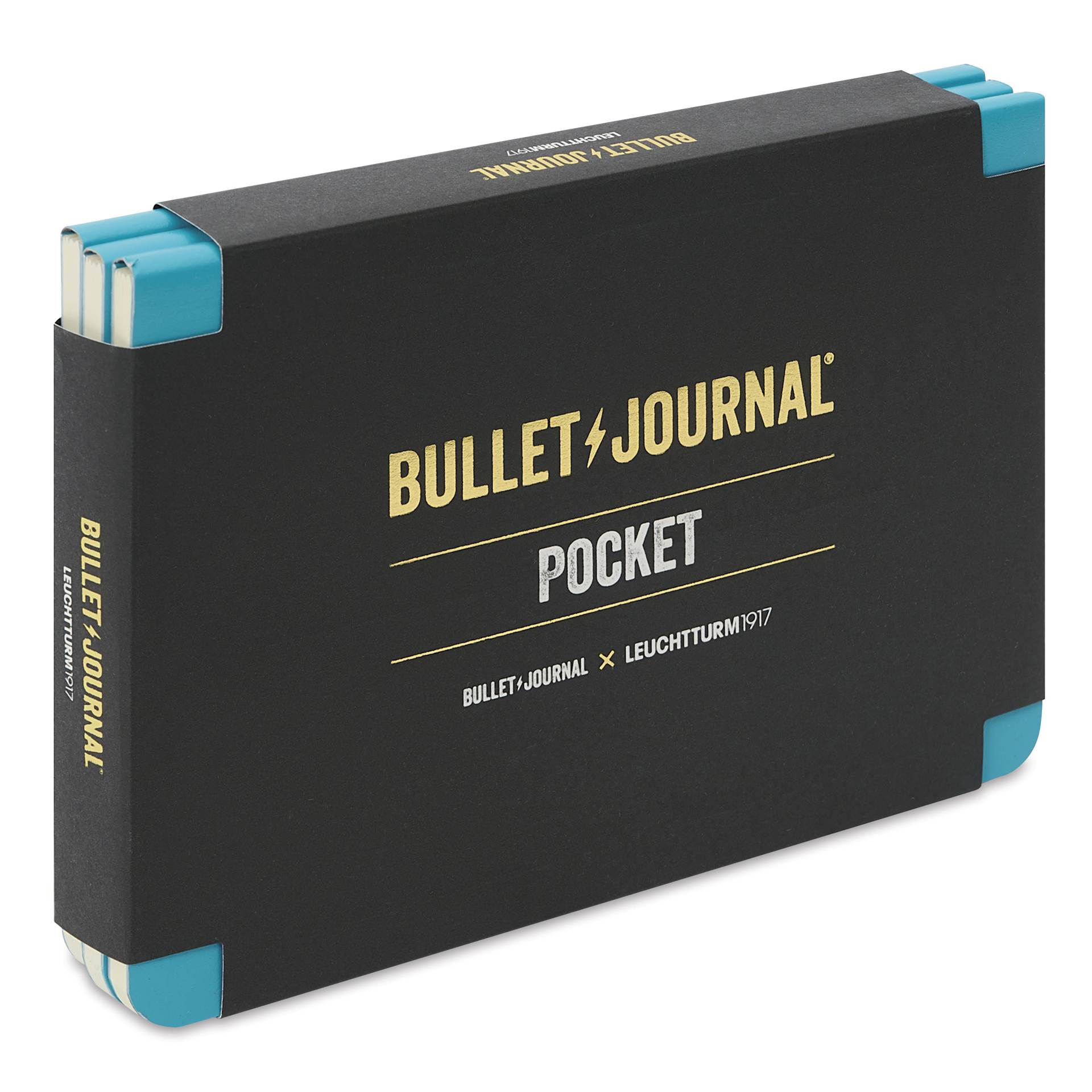 Leuchtturm1917 Bullet Journal Pocket Edition, Turquoise, Pkg of 3, packaging