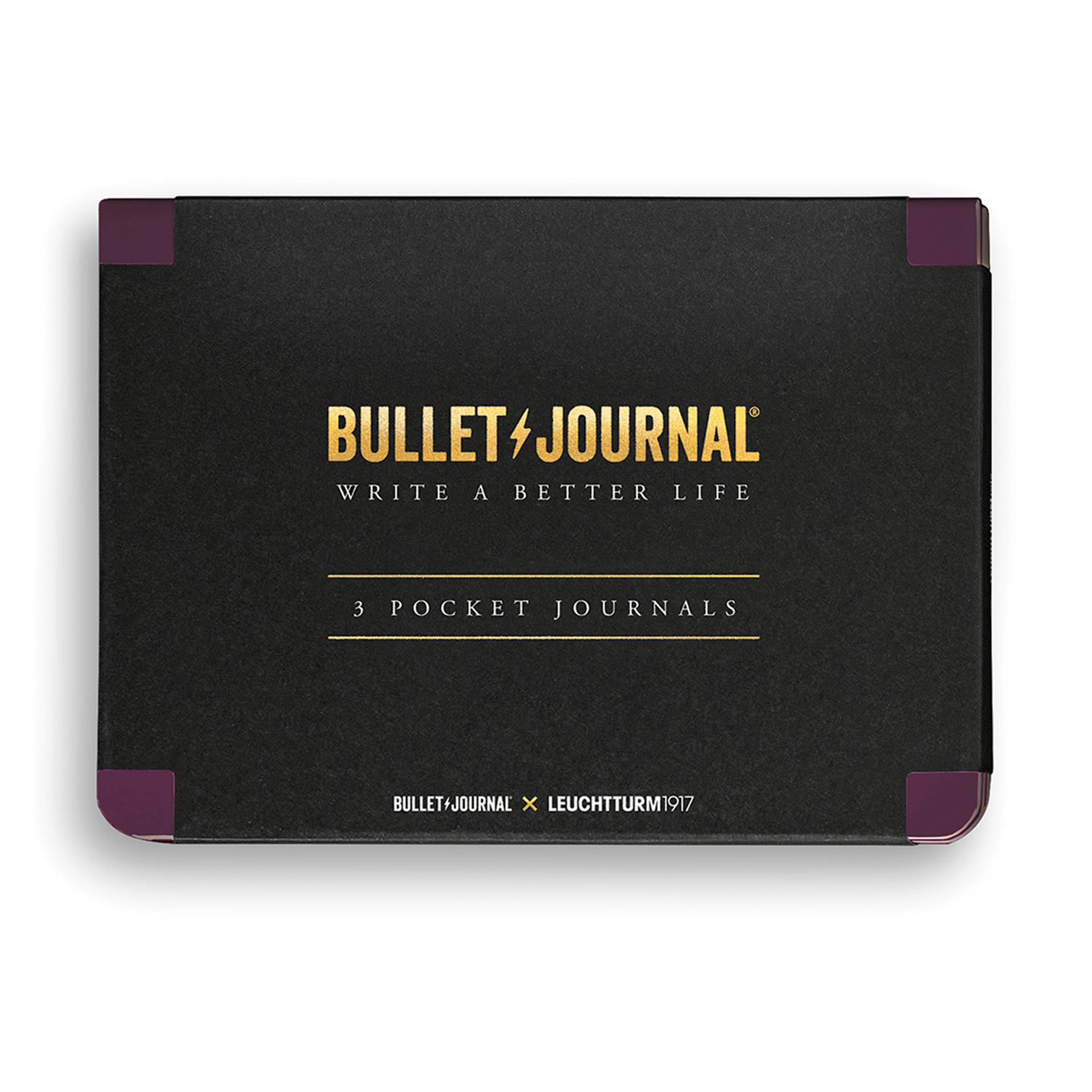 Leuchtturm1917 Bullet Journal Pocket Edition, Purple, Pkg of 3, front of packaging