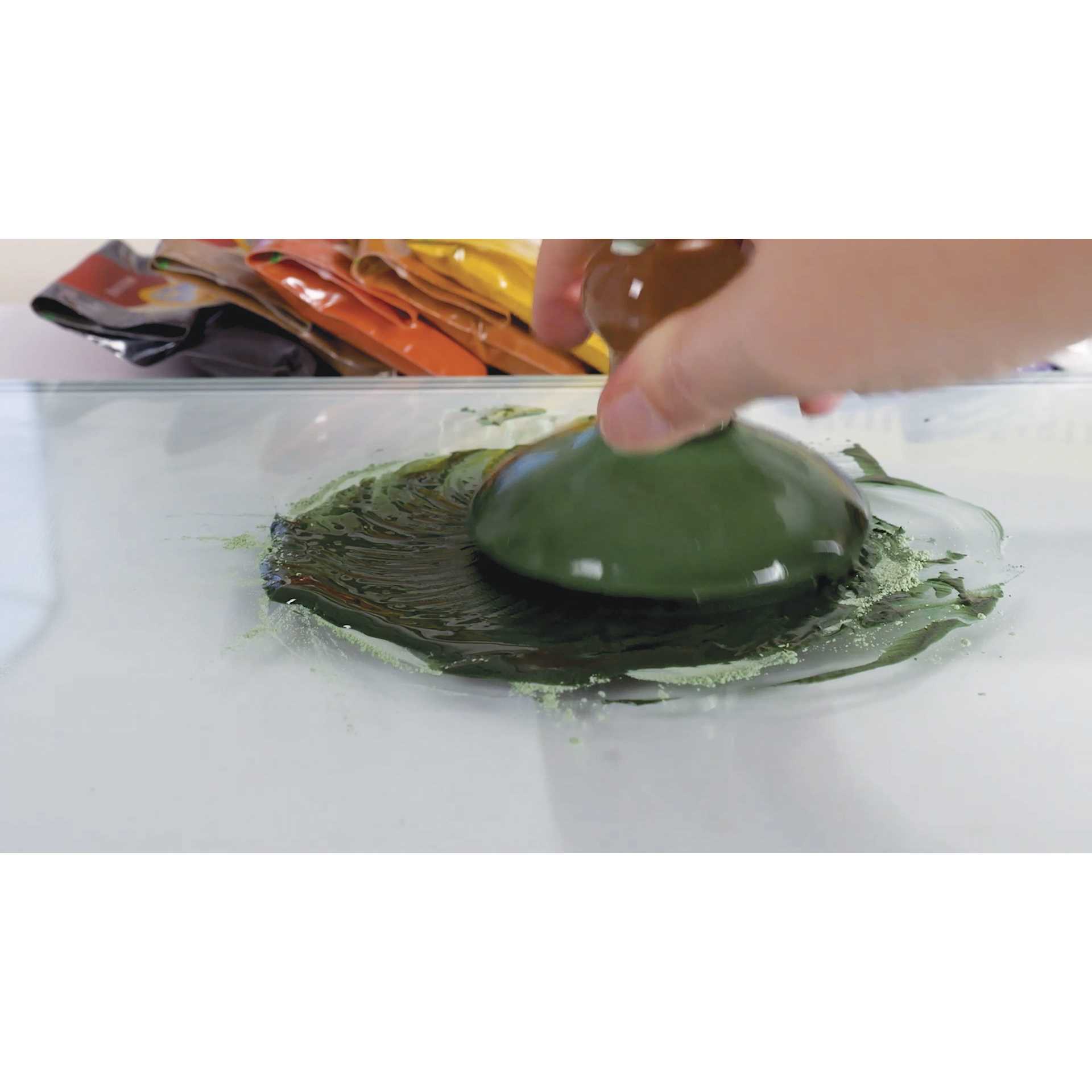 Natural Earth Paint Complete Oil Paint Kit, pigment being mulled Natural Earth Paint Complete Oil Paint Kit, pigment being mulled
