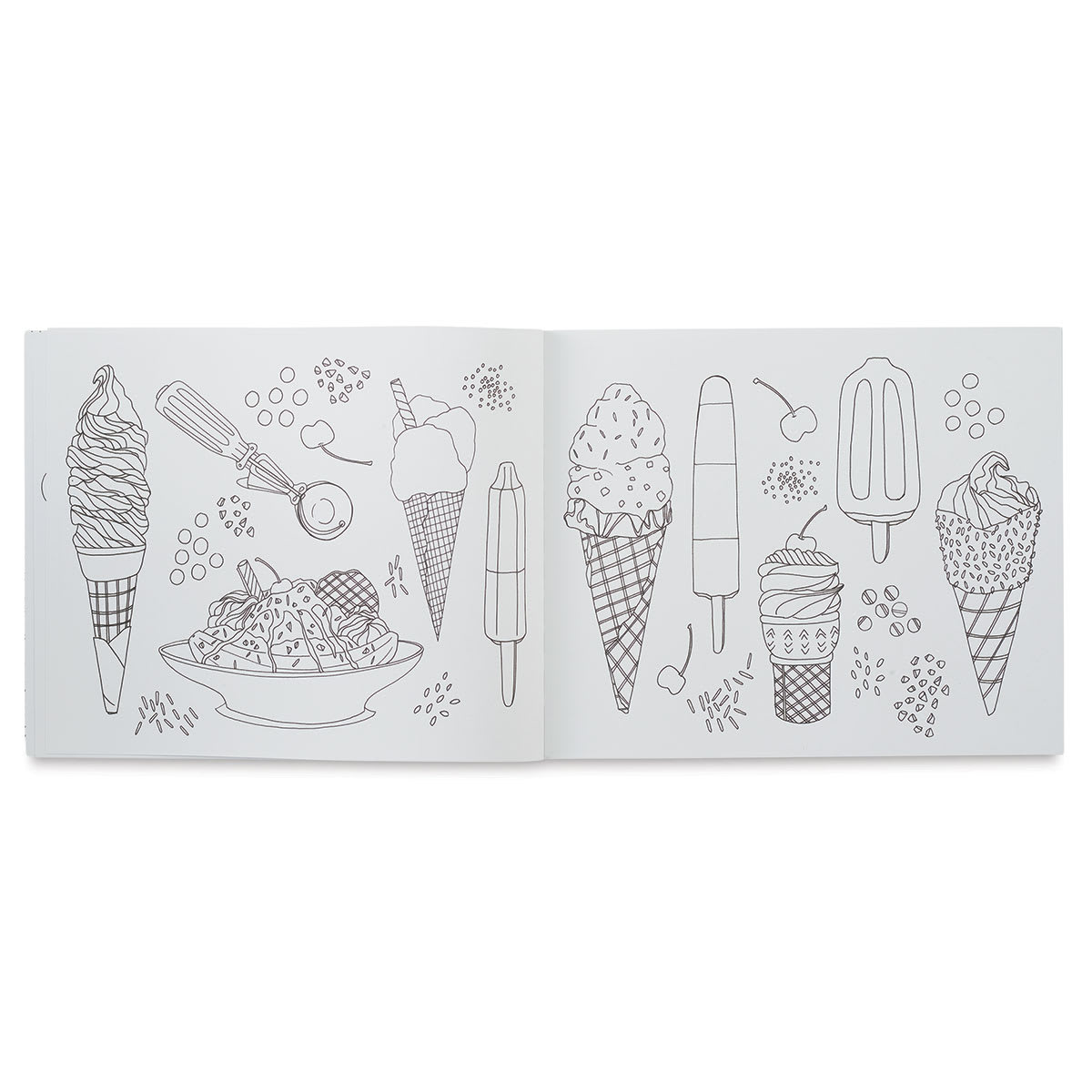 Pies, Fries, and Ice Cream: A Delicious Coloring Book for Food Lovers - Ice cream variations