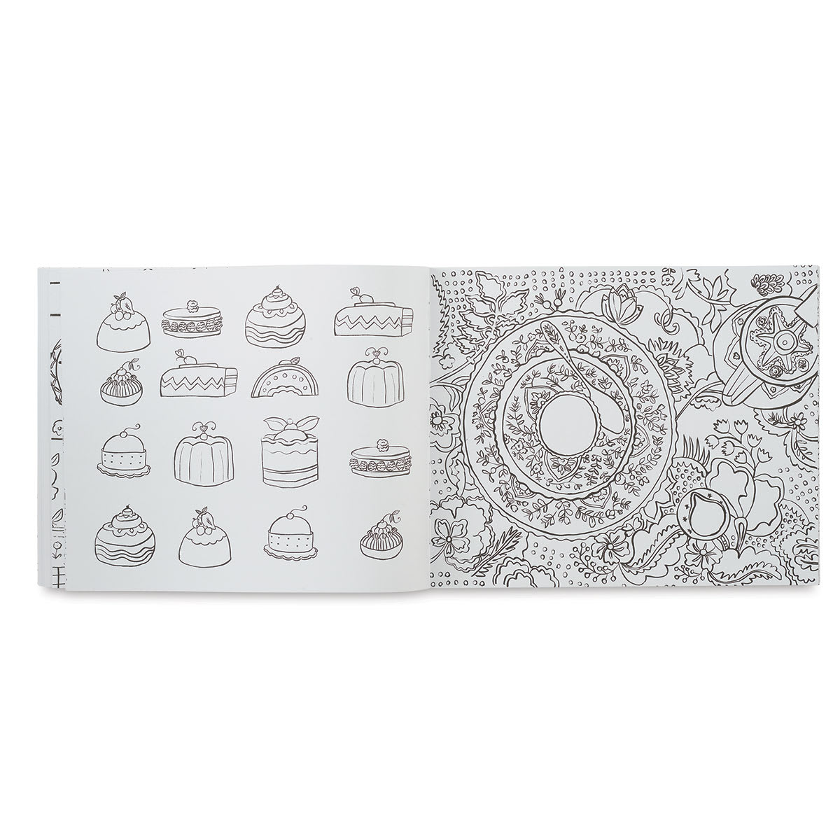 Pies, Fries, and Ice Cream: A Delicious Coloring Book for Food Lovers - Various dessert molds