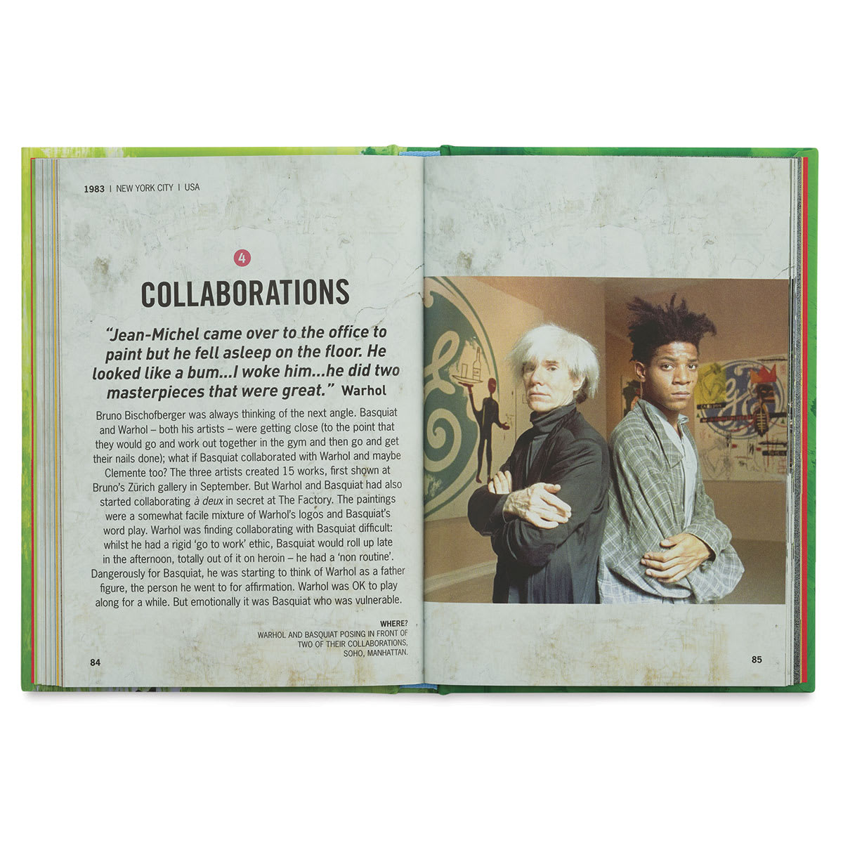 Desperately Seeking Basquiat - Spread showing Andy Warhol and Basquiat
