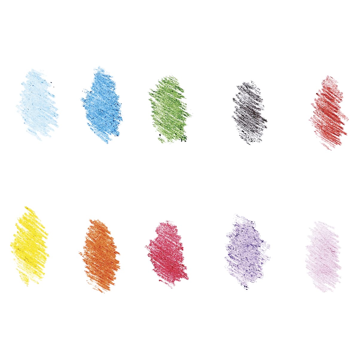 Ooly Left Right Ergonomic Crayons - Swatches of 10 colors
