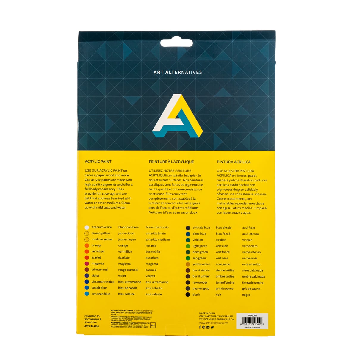Economy Acrylic Paint Sets 24-Color Set - 12ml Tubes