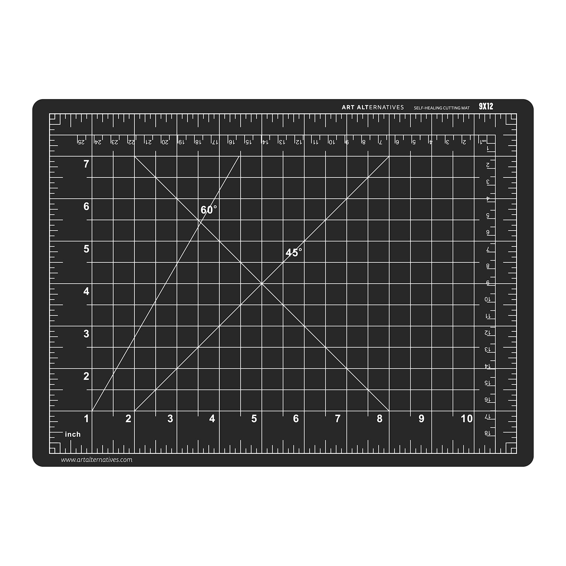Art Alternatives Self-Healing Cutting Mat, Green/Black, 9" x 12"