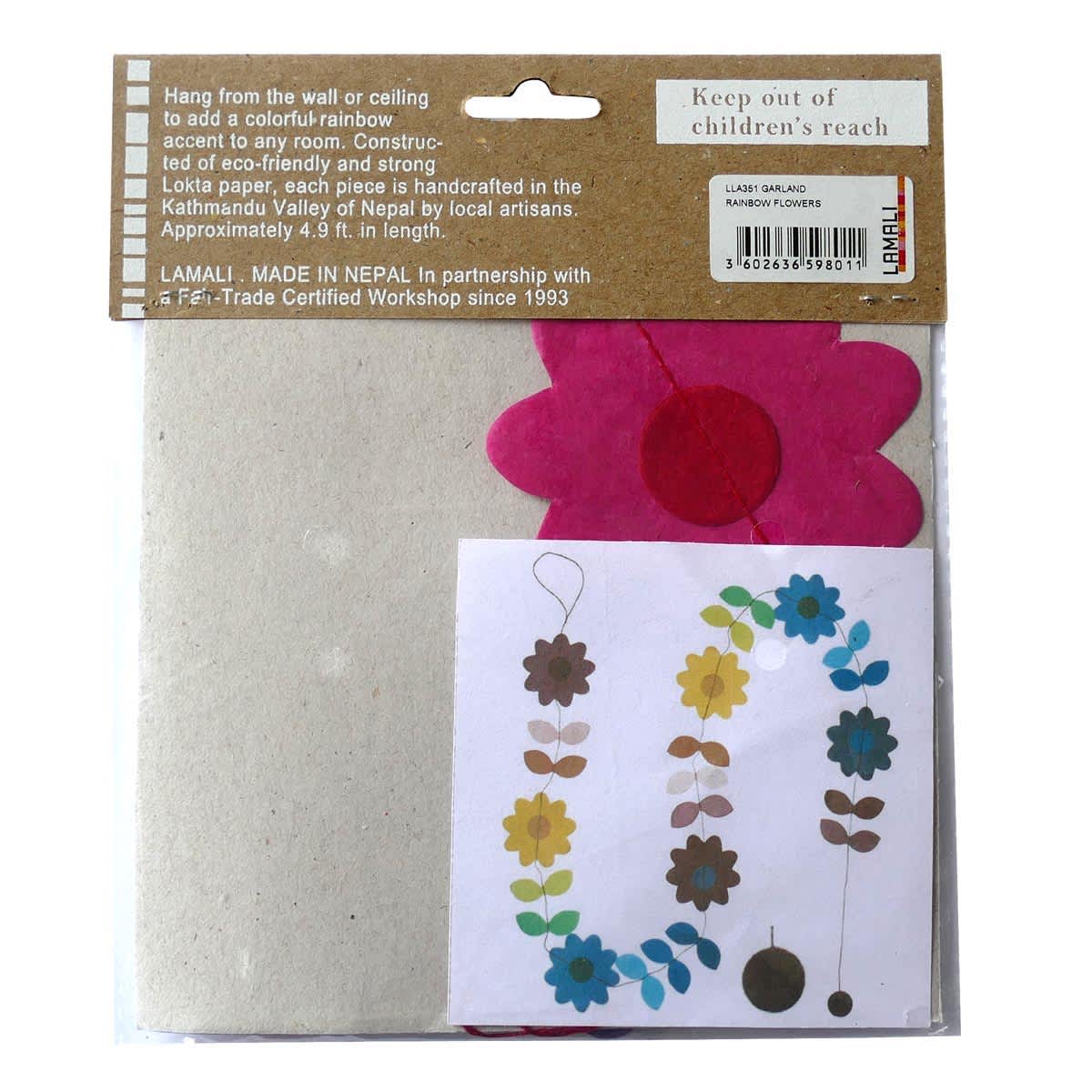 Handmade Garlands Rainbow Flowers - 4.9 ft.