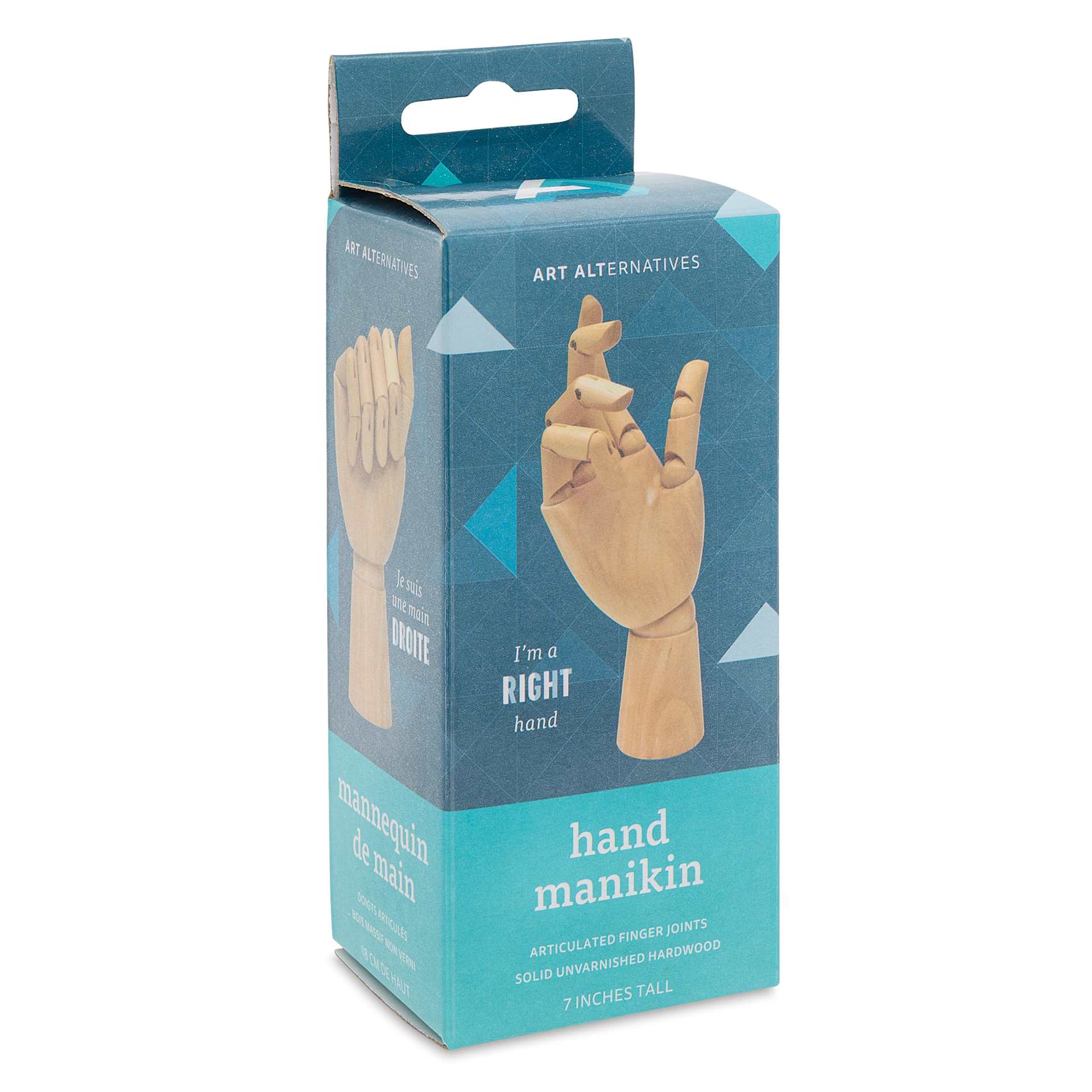 Art Alternatives Articulated Wooden Right Hand - 7", front of packaging