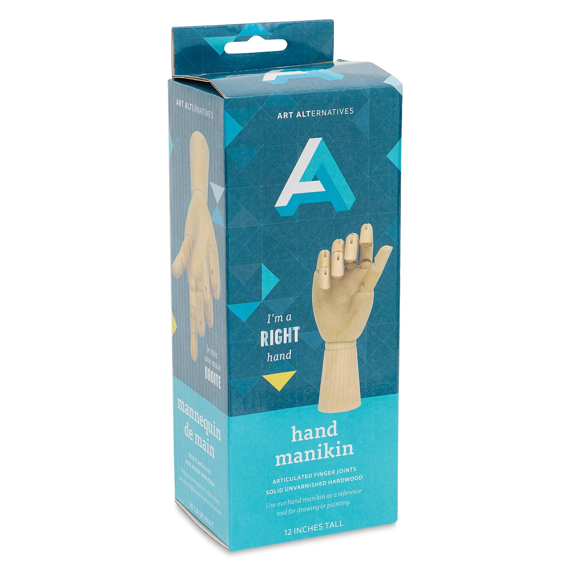 Art Alternatives Articulated Wooden Right Hand - 12", front of packaging