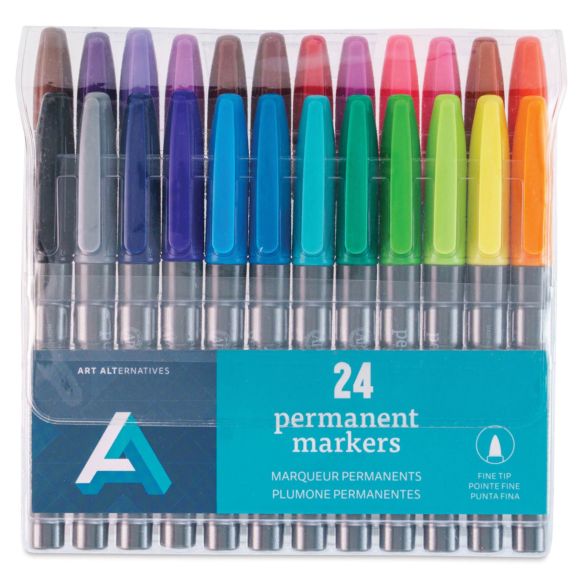 Permanent Marker Set 24-Color Fine Tip Set
