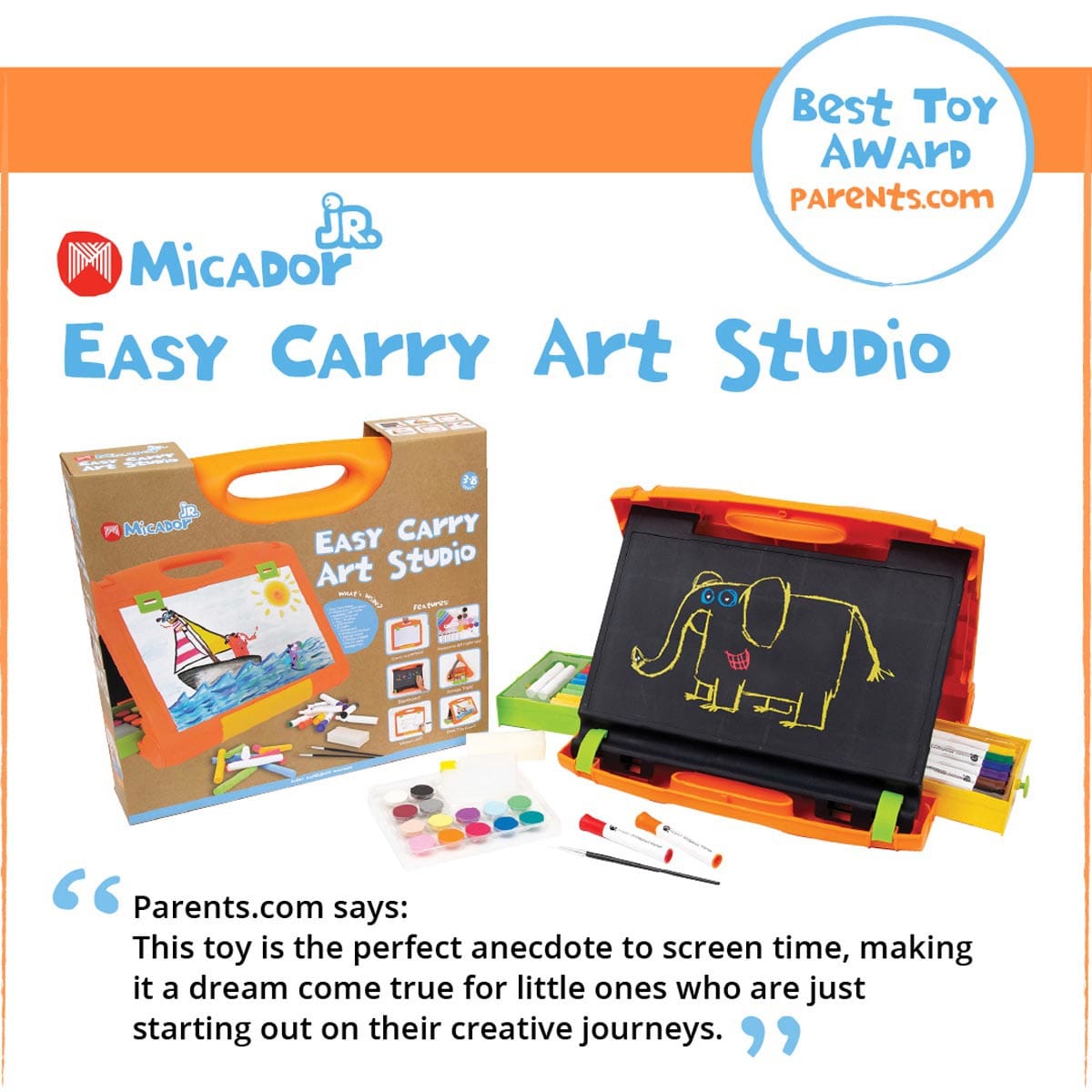 Parents.com says: This toy is the perfect anecdote to screen time, making it a dream come true for little ones who are just starting out their creative journeys.