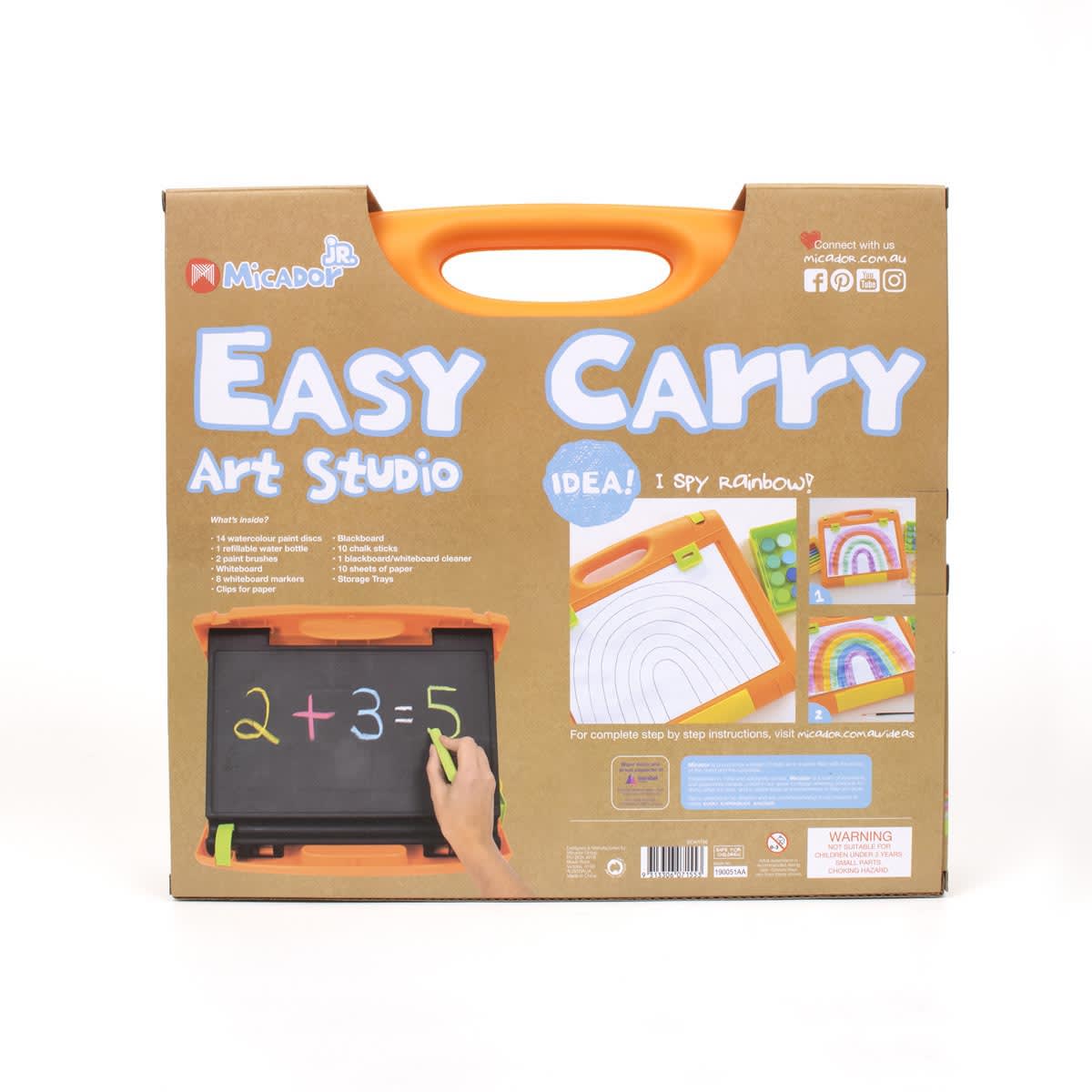 Micador Jr. Easy Carry Art Studio, back of packaging