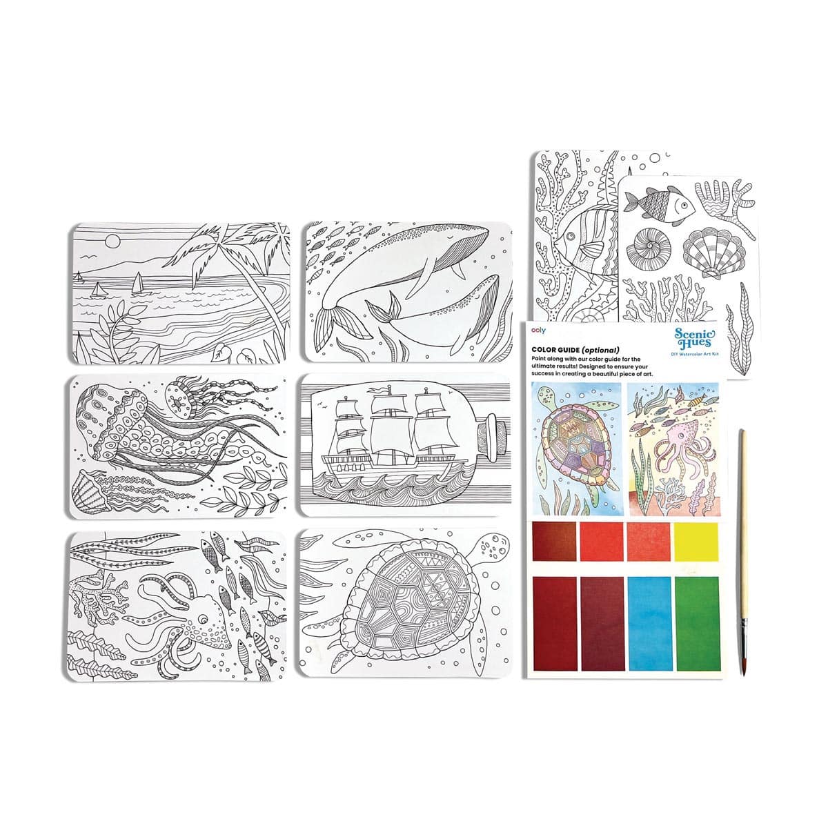 Scenic Hues DIY Watercolor Art Kits Ocean Paradise