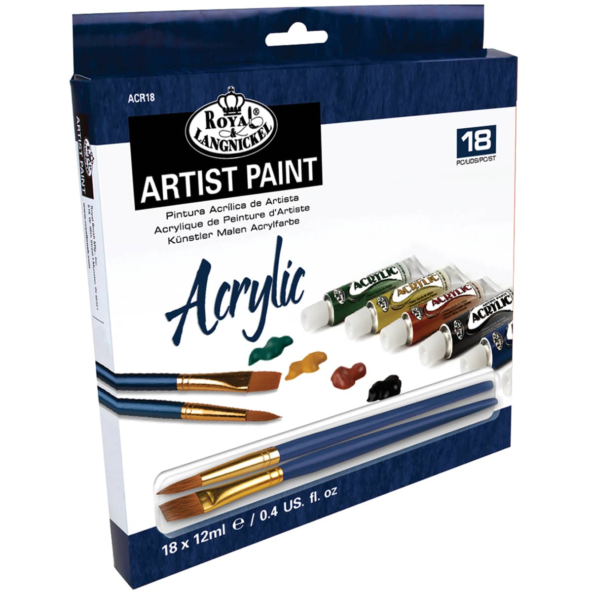 Acrylic Artist Paint Sets 18 Color Set   12ml - Peggable