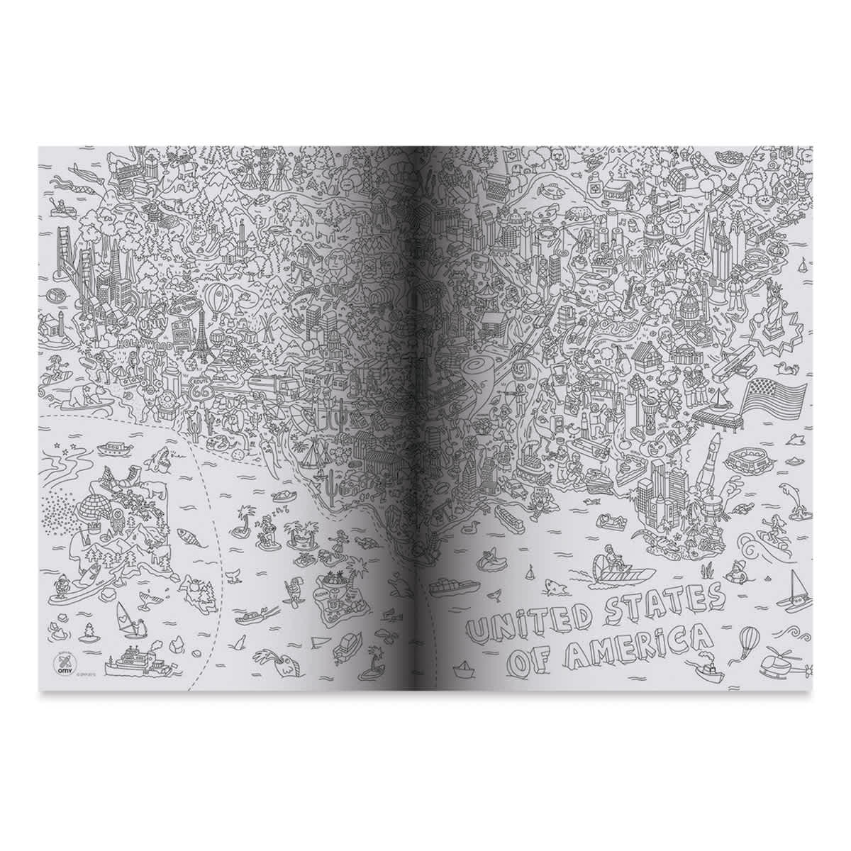 Omy USA Map Giant Coloring Poster