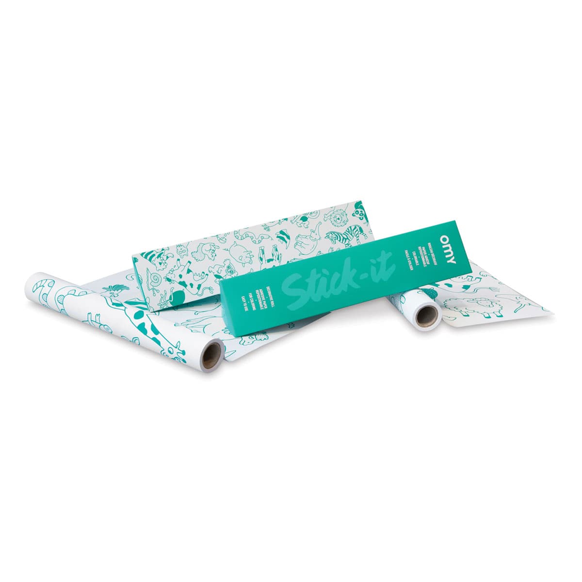Omy Stick-It Adhesive Animals Coloring Roll (two rolls outside of packaging)