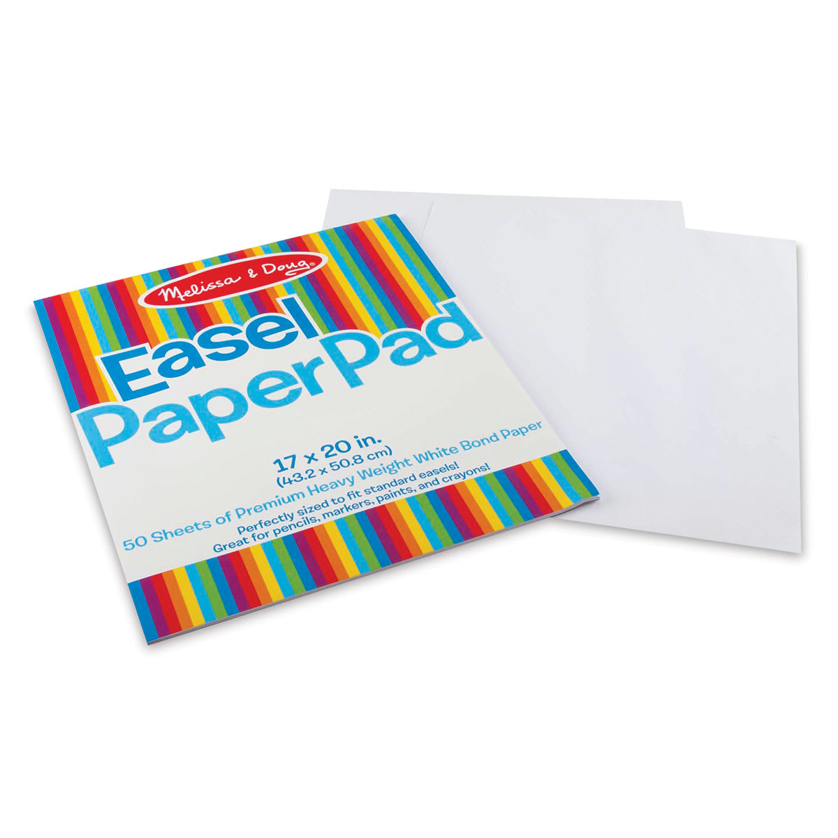 Melissa & Doug Easel Paper Pad - 17" x 20", Top-Bound, 50 Sheets (Easel Paper Pad shown with loose sheets)