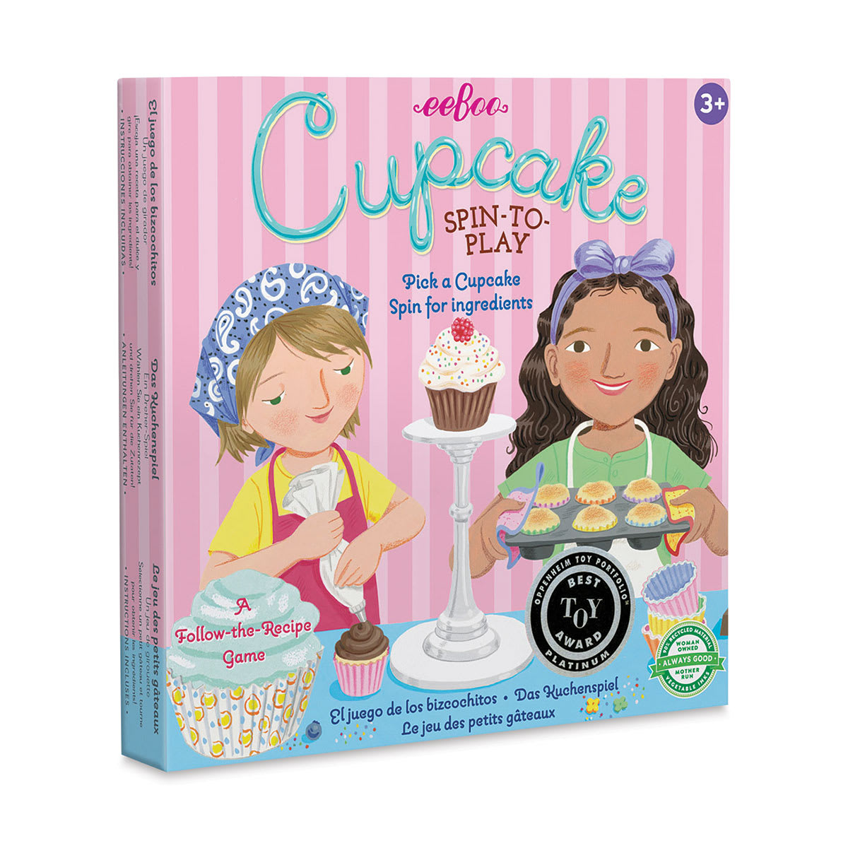 Eeboo Cupcake Spinner Game, front of packaging