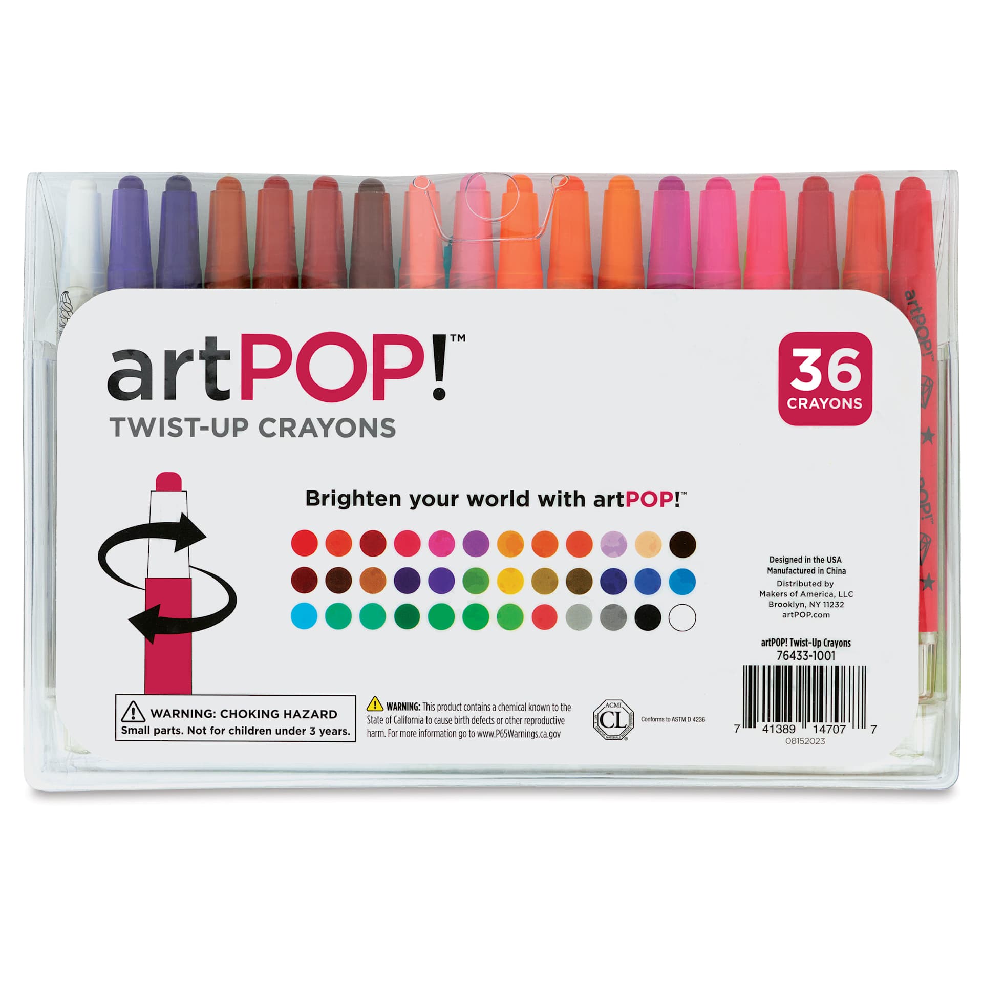 artPOP! Twist-Up Crayon Set - Set of 36, back of package