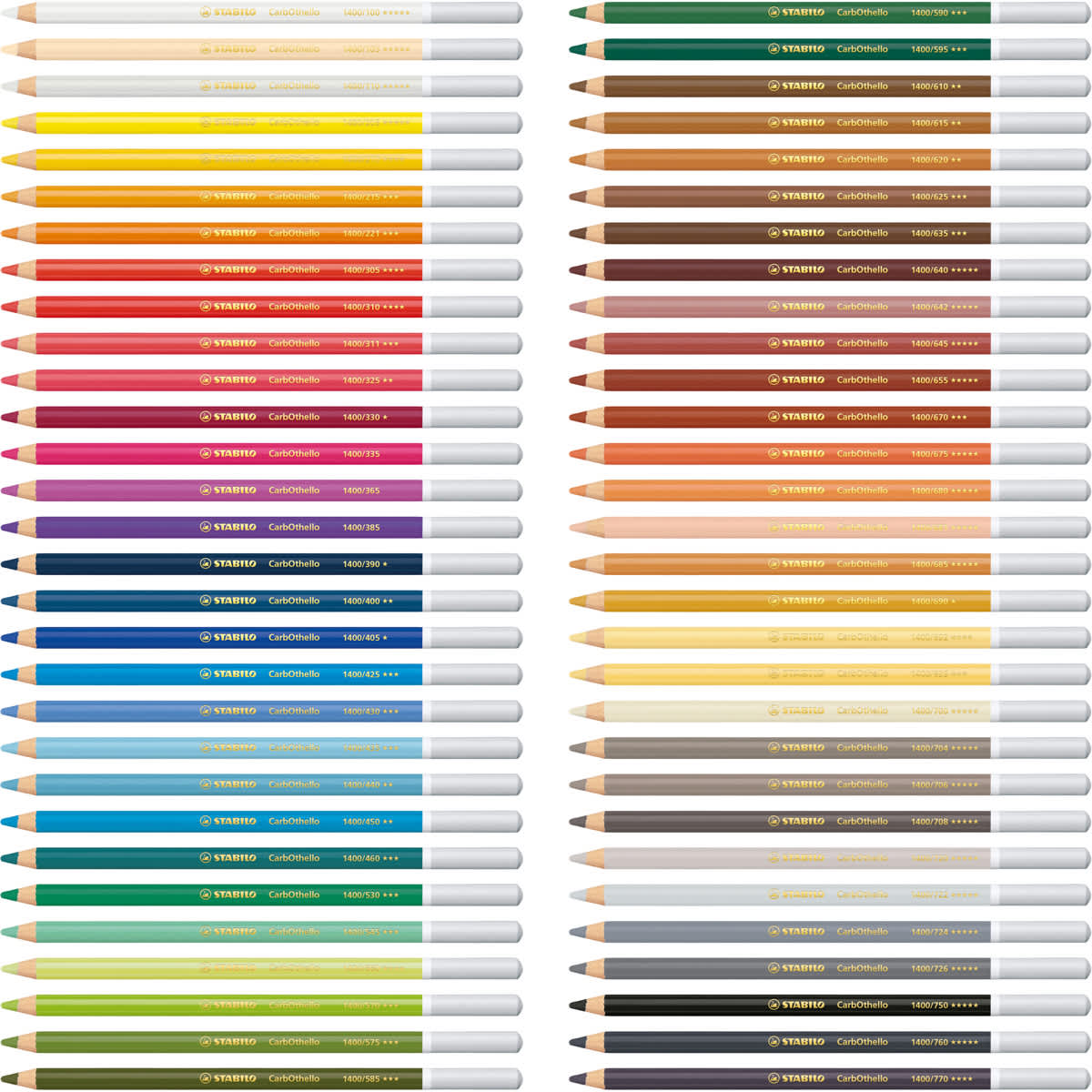 CarbOthello Pastel Pencils 60-Color Woodbox Set