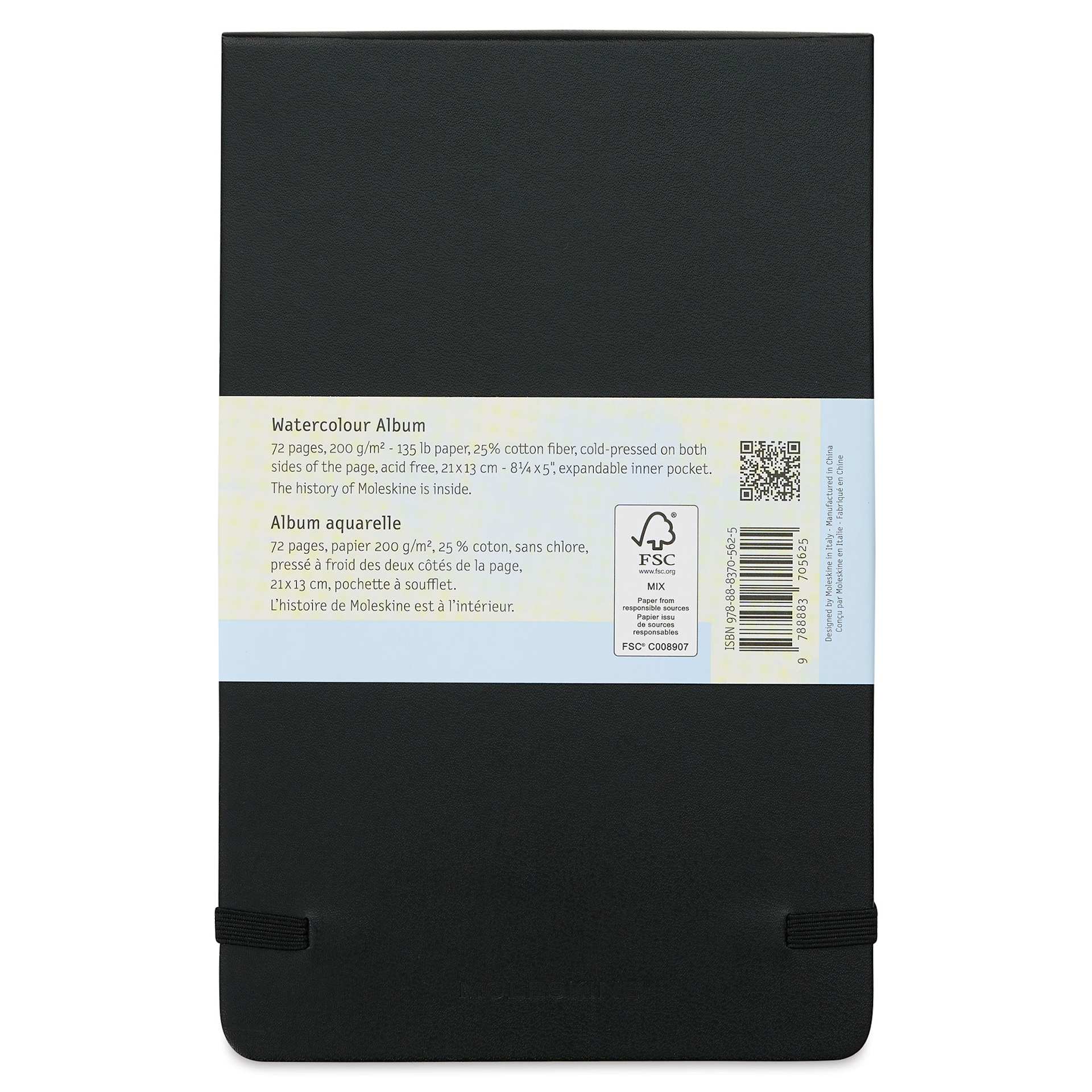 Moleskine Art Collection Watercolor Album - 5" x 8-1/4", Landscape, 72 Pages back