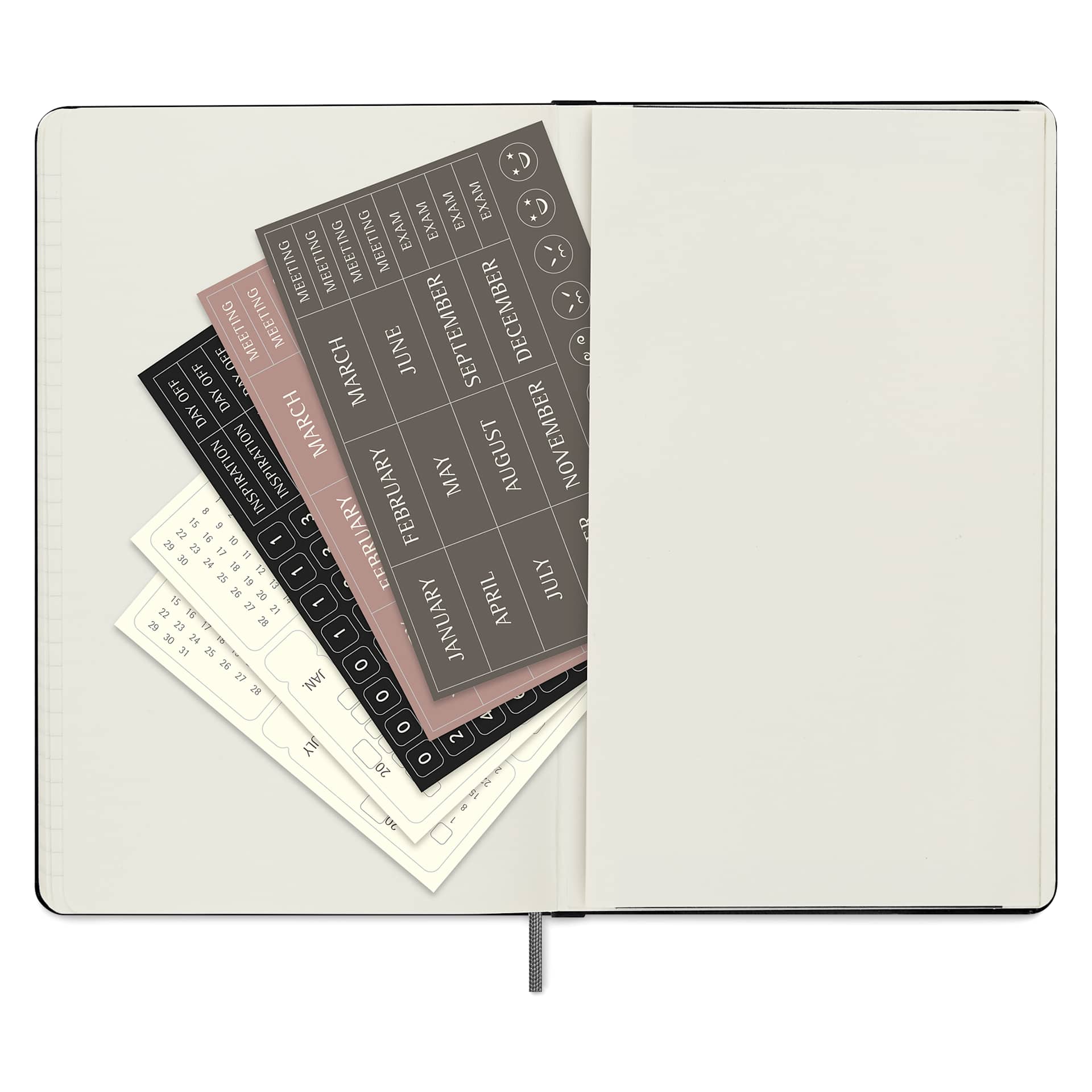 Moleskine Undated Weekly Planner - Black, 8-1/4" x 5", 208 Pages, stickers in sleeved page