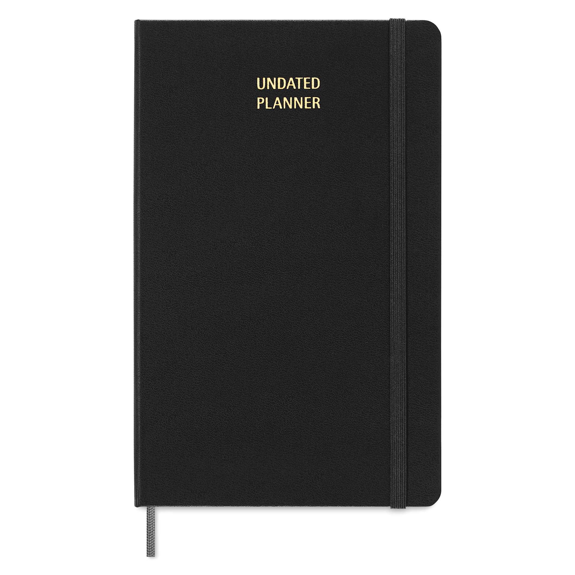 Moleskine Undated Weekly Planner - Black, 8-1/4" x 5", 208 Pages, front cover