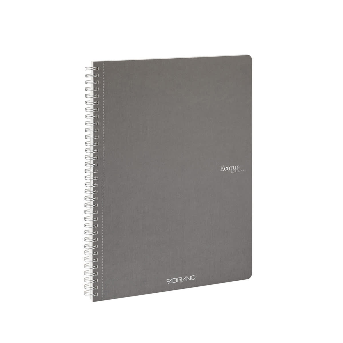 Fabriano Ecoqua Original Spiral-Bound Notebook, 8.3 in x 11.7 in, A4, Lined, 70 Sheets, Grey